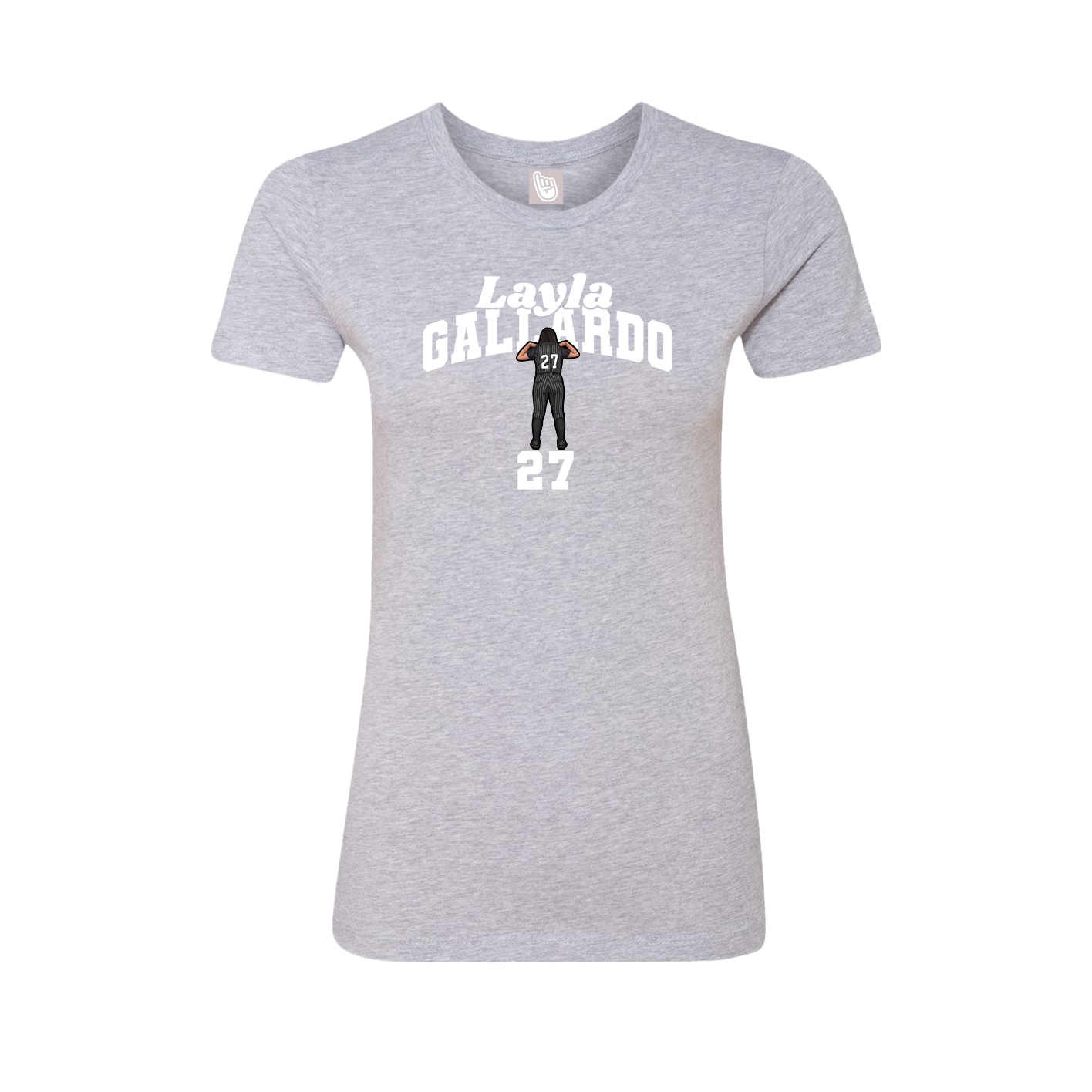 Fitted Women's Tee — Signature Arch in Grey