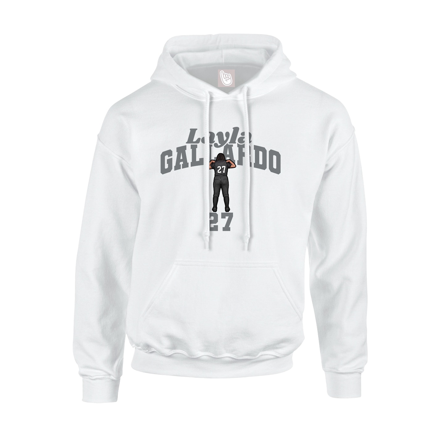 Youth Hoodie — Signature Arch in White