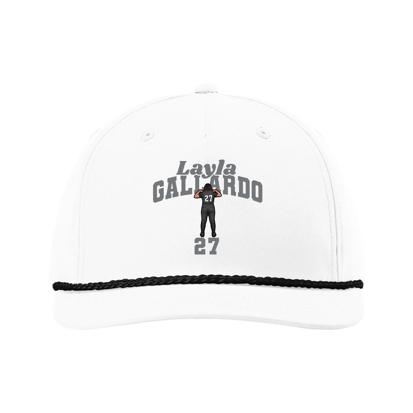 Five-Panel Classic Rope Cap — Signature Arch in White