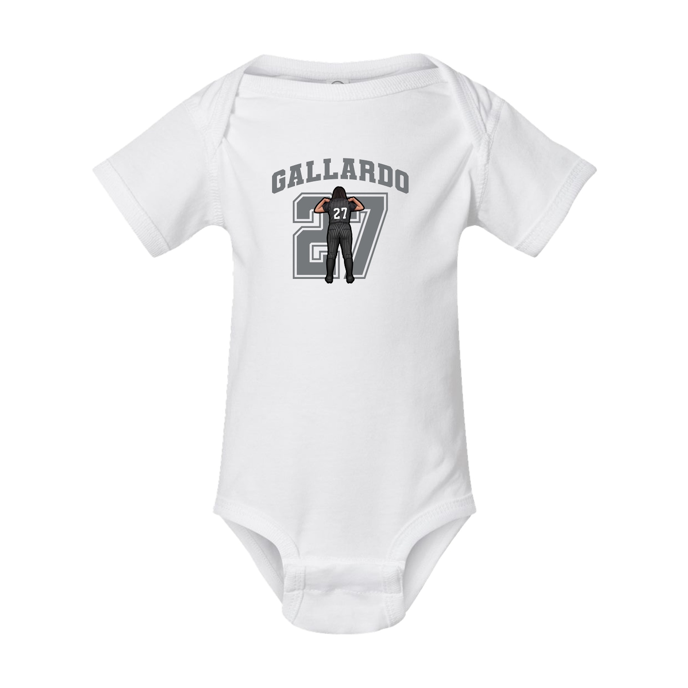 Baby Onesie — Number in White