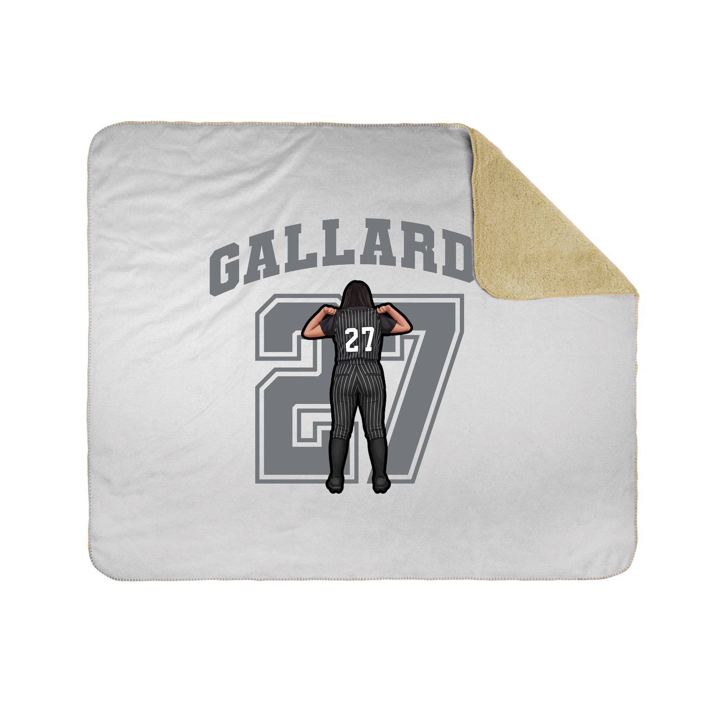 Throw Blanket — Number in White