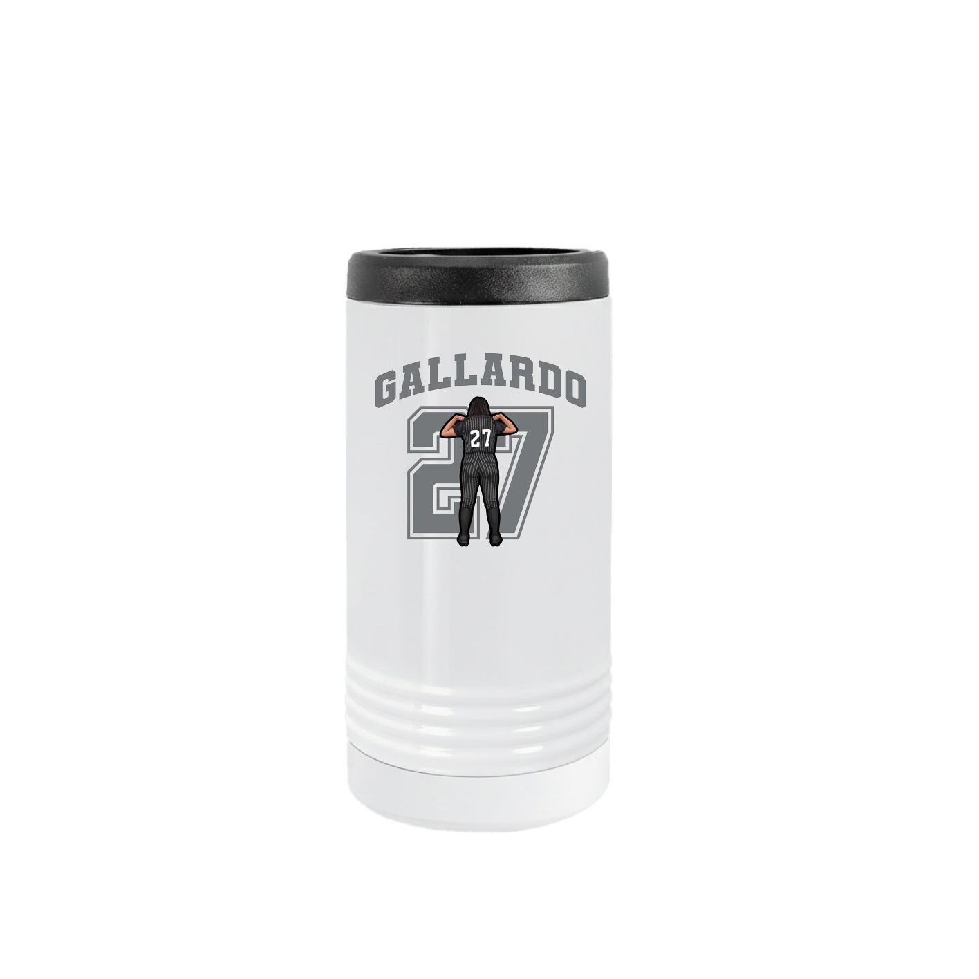 Slim Beverage Holder — Number in White