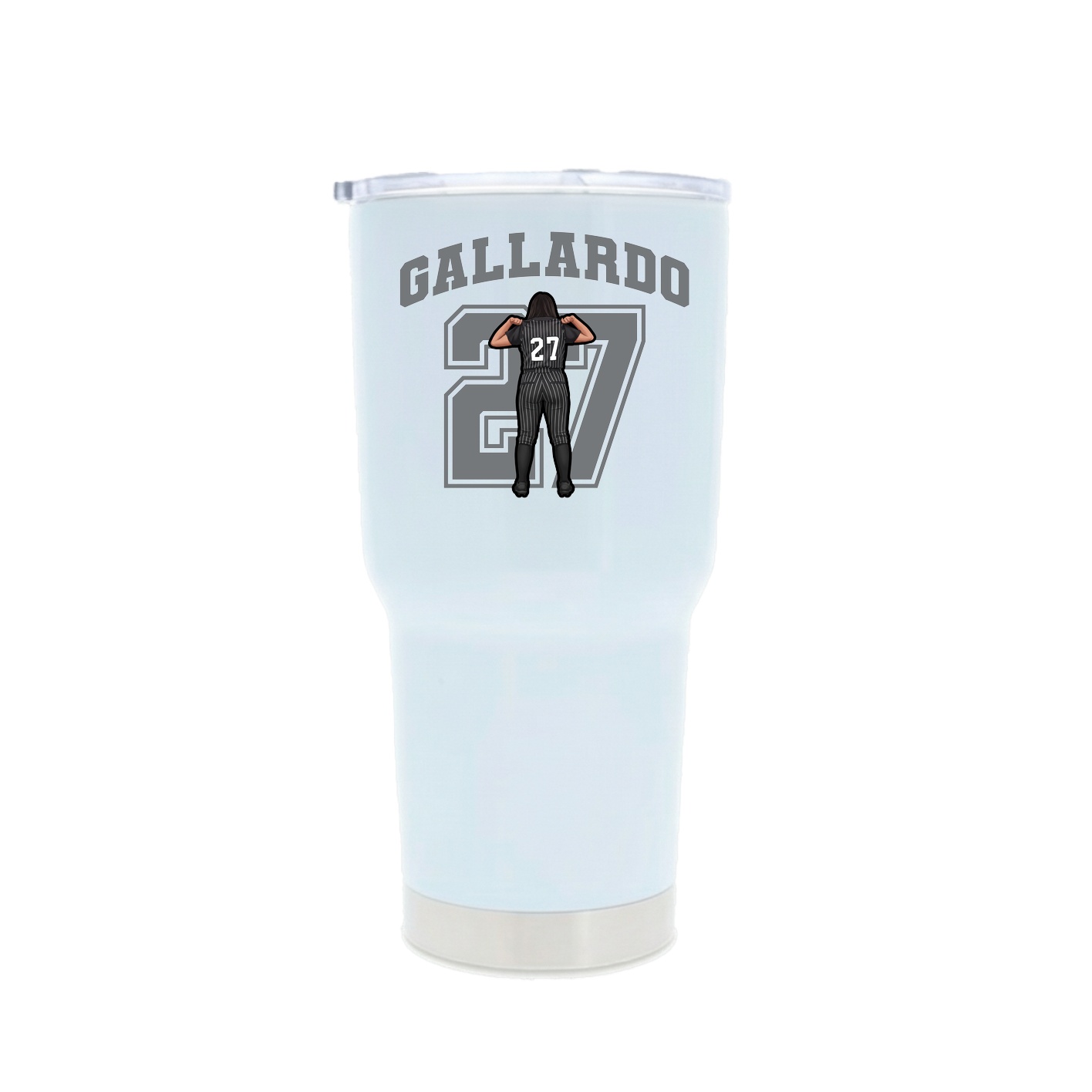 30oz Stainless Steel Tumbler — Number in White