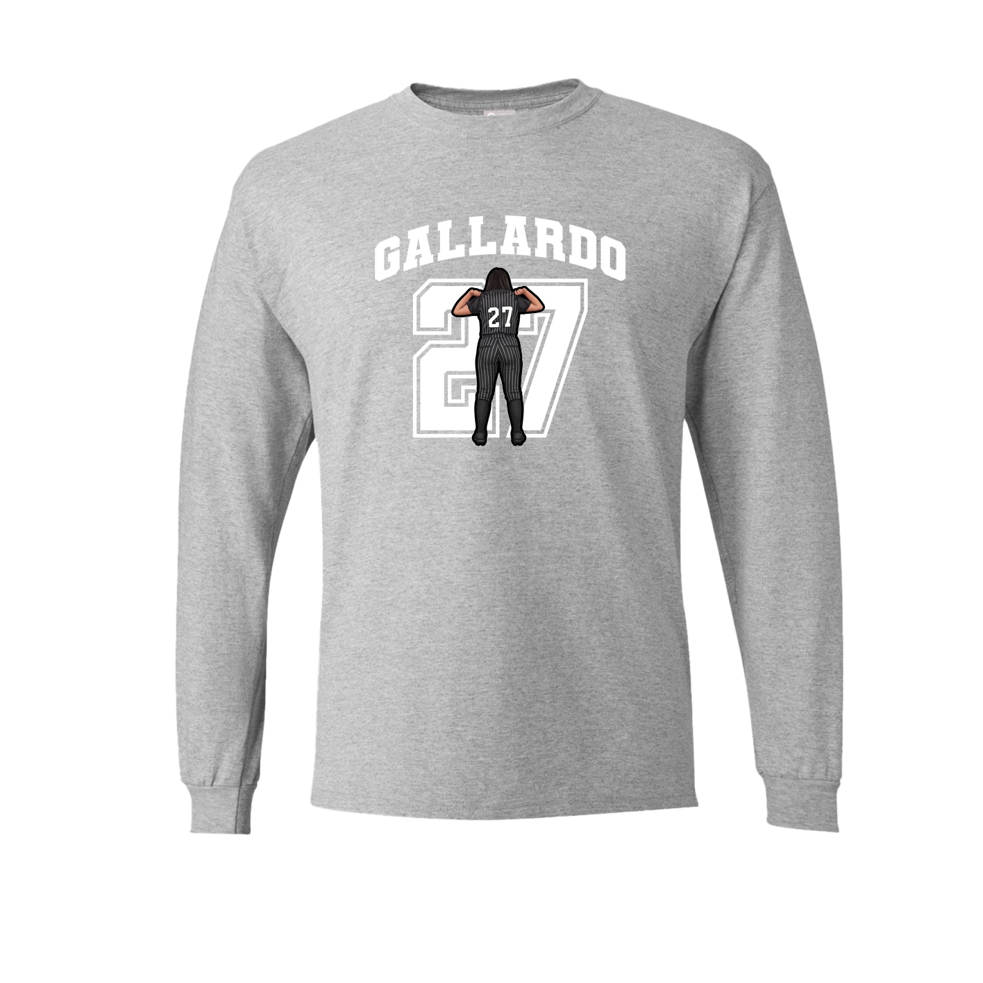 Long Sleeve Tee — Number in Grey