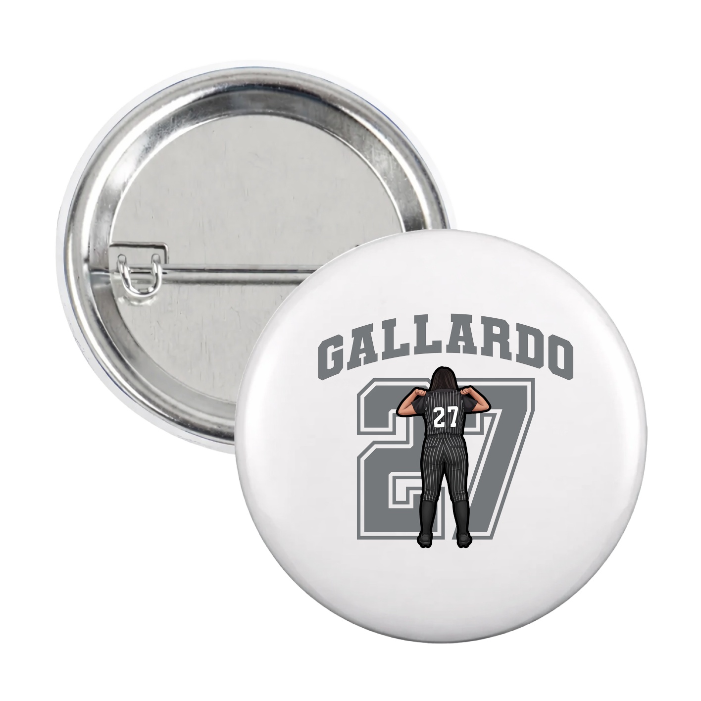 Game Day Button — Number in White