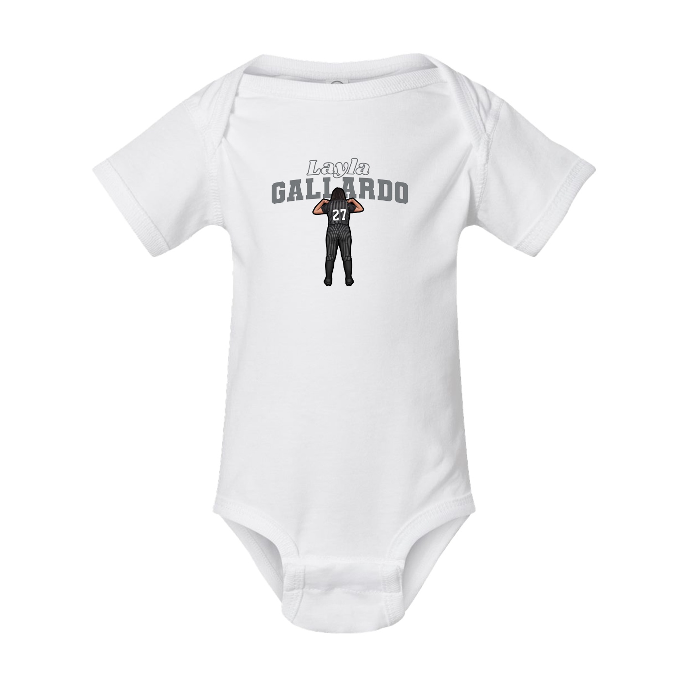 Baby Onesie — Name Arch in White