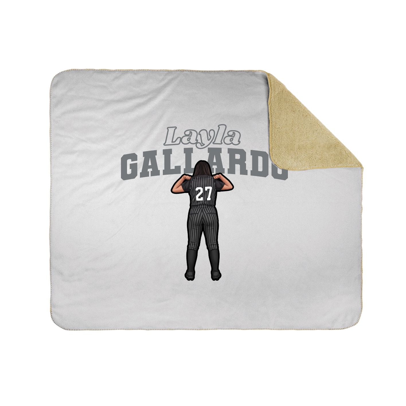 Throw Blanket — Name Arch in White