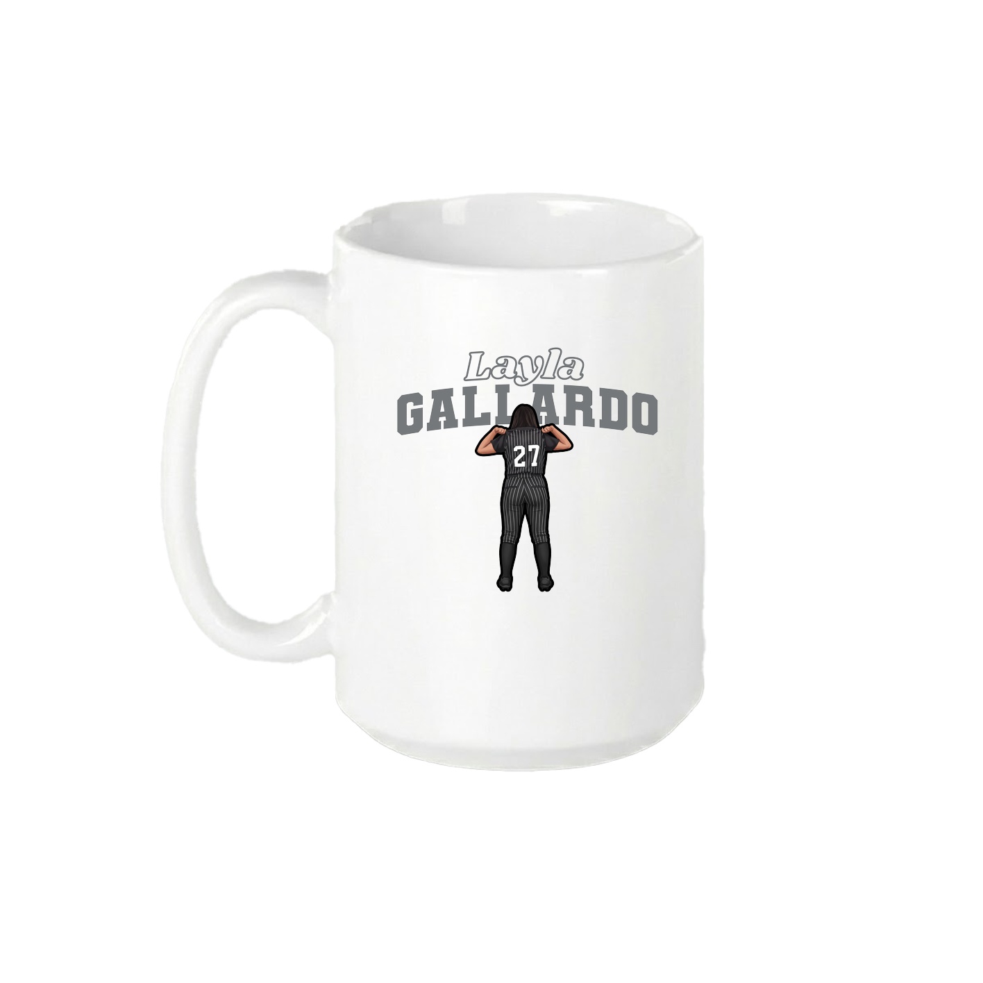 15oz Coffee Mug — Name Arch in White