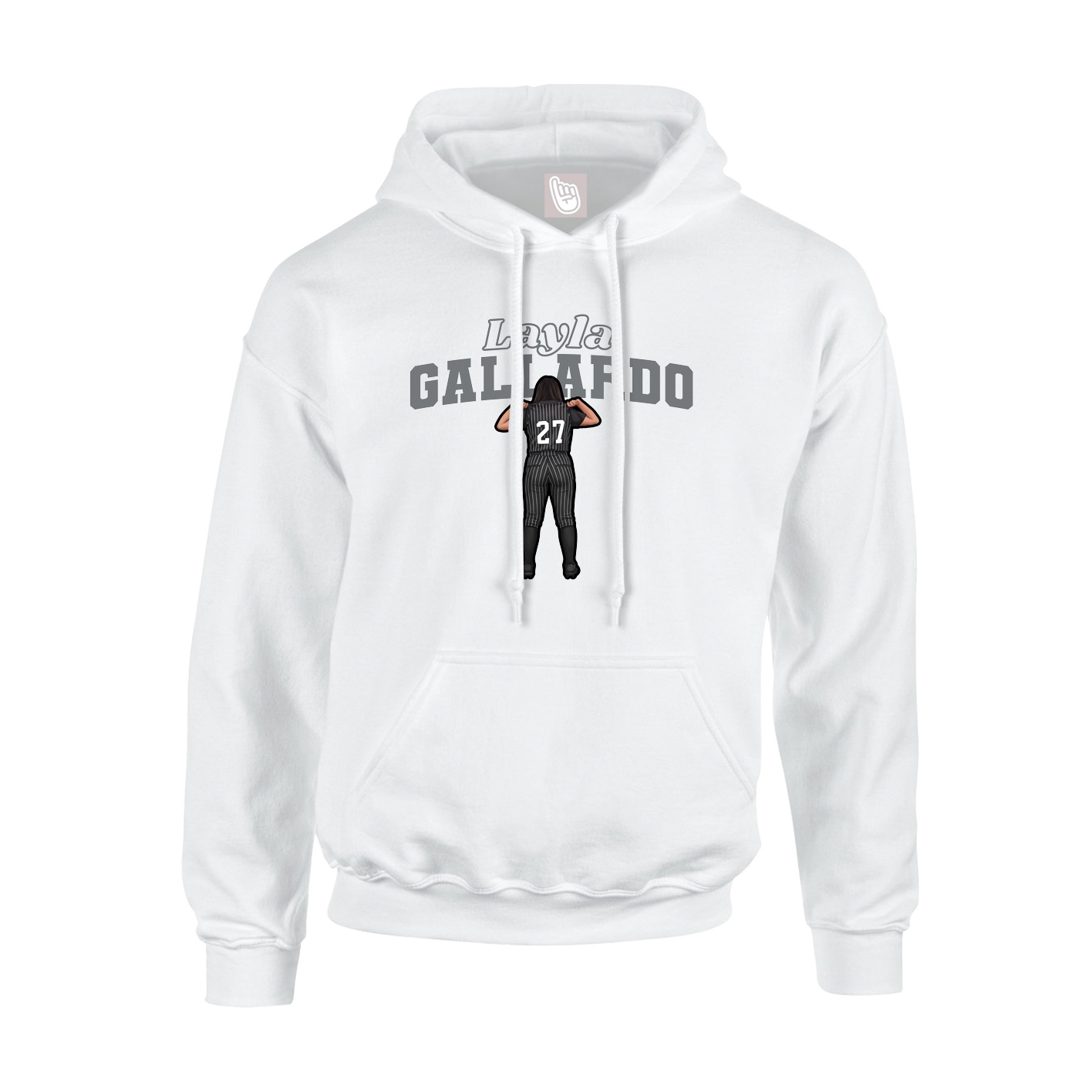 Hoodie — Name Arch in White