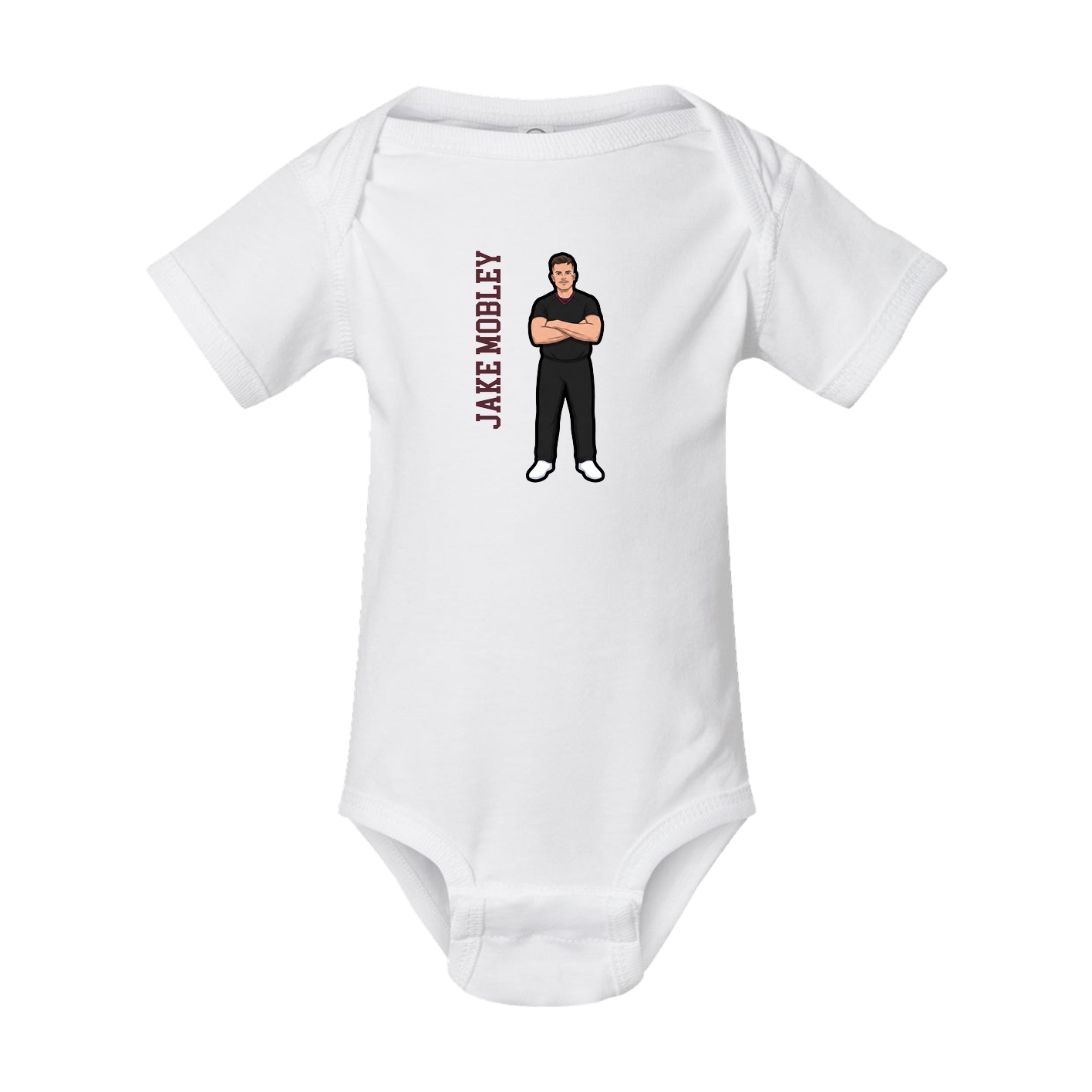 Baby Onesie — Name Vertical in White