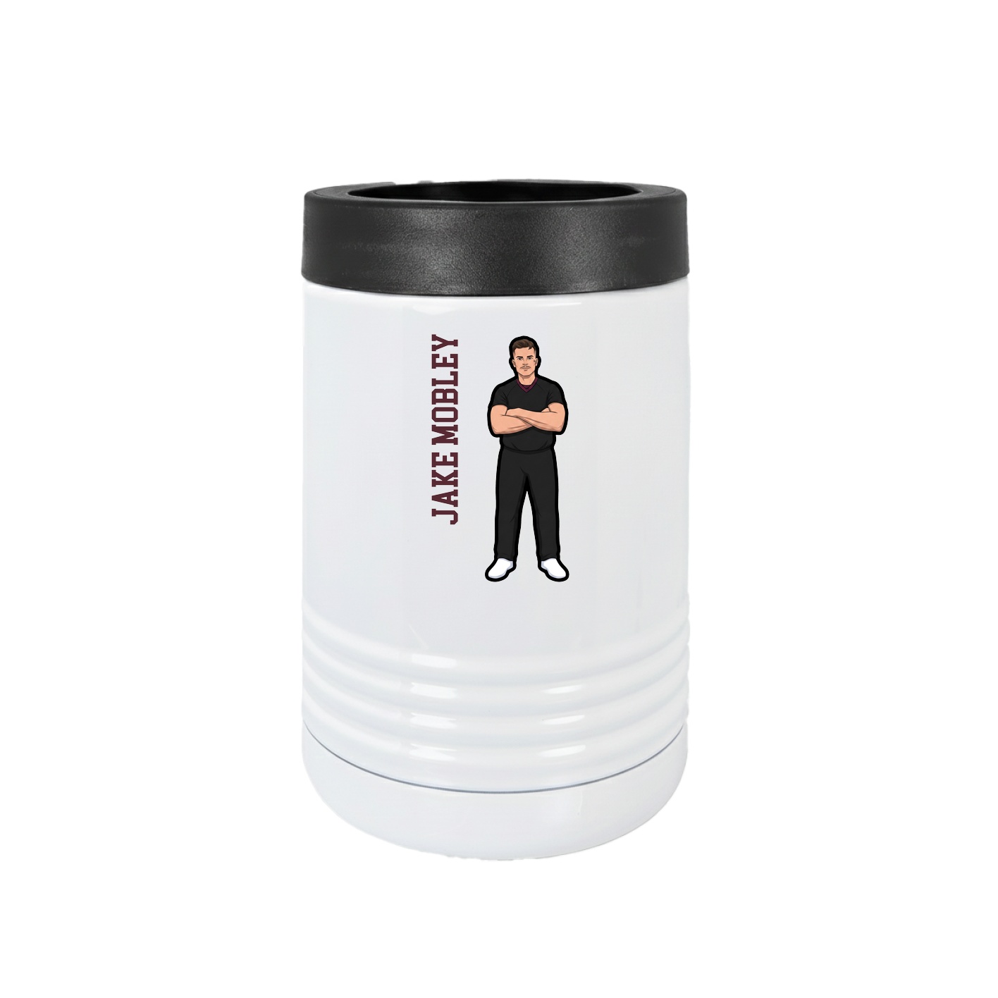 Beverage Holder — Name Vertical in White