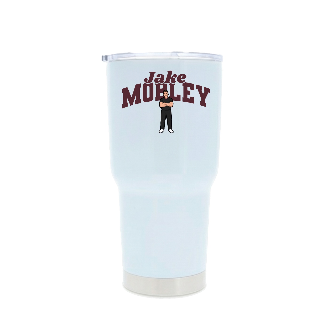 30oz Stainless Steel Tumbler — Signature Arch in White