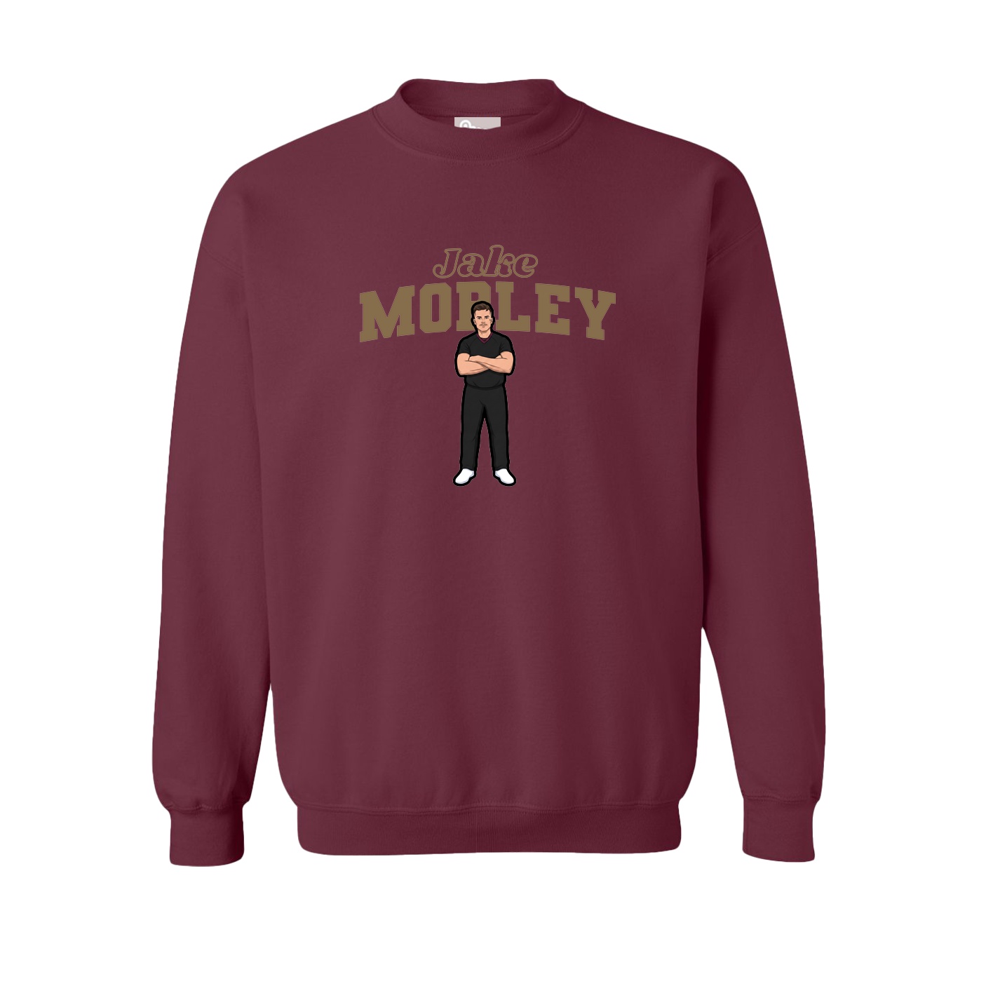 Fleece Crew — Name Arch in Maroon