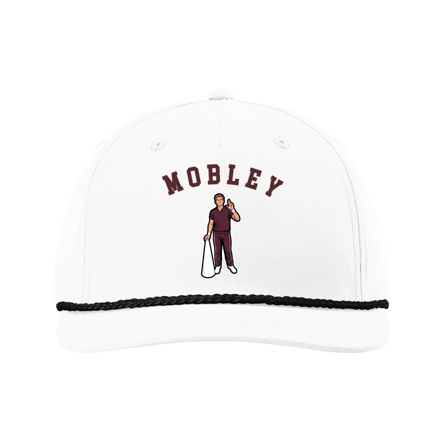 Five-Panel Classic Rope Cap — Shirsey Arch in White