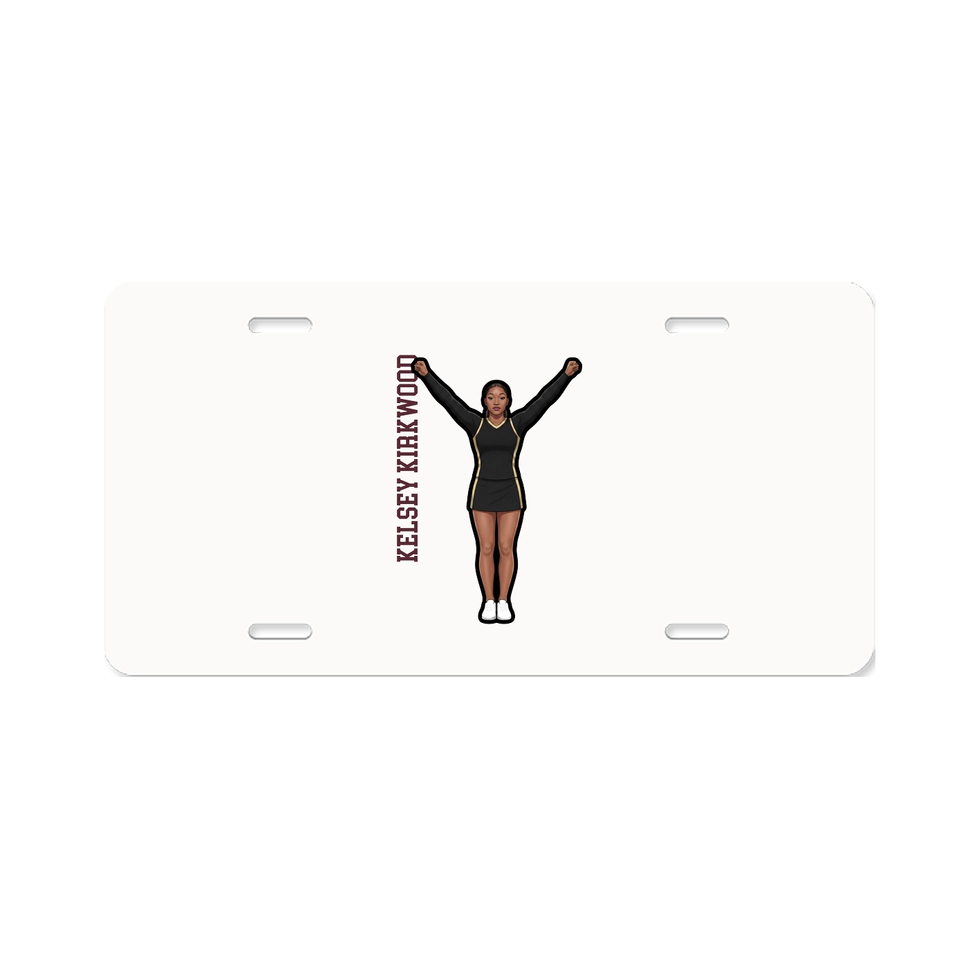 License Plate — Name Vertical in Classic