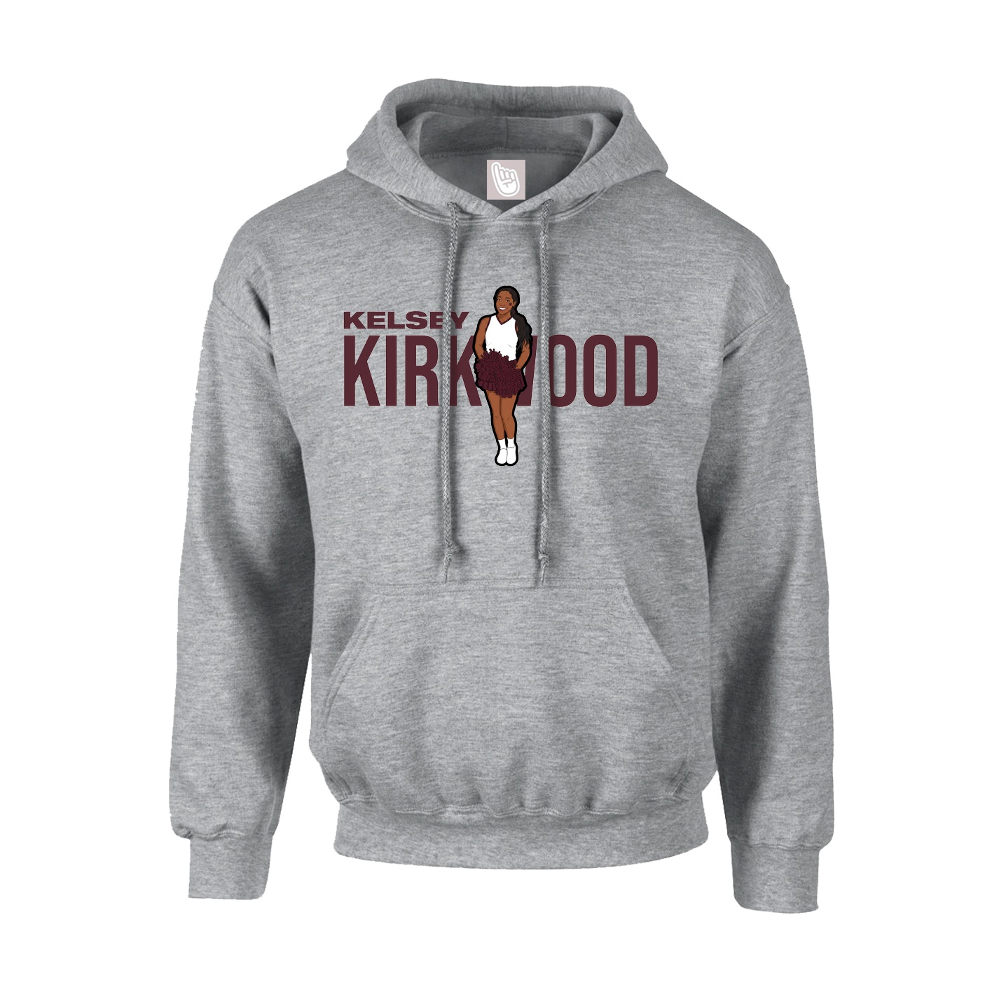 Hoodie — Player Name in Grey