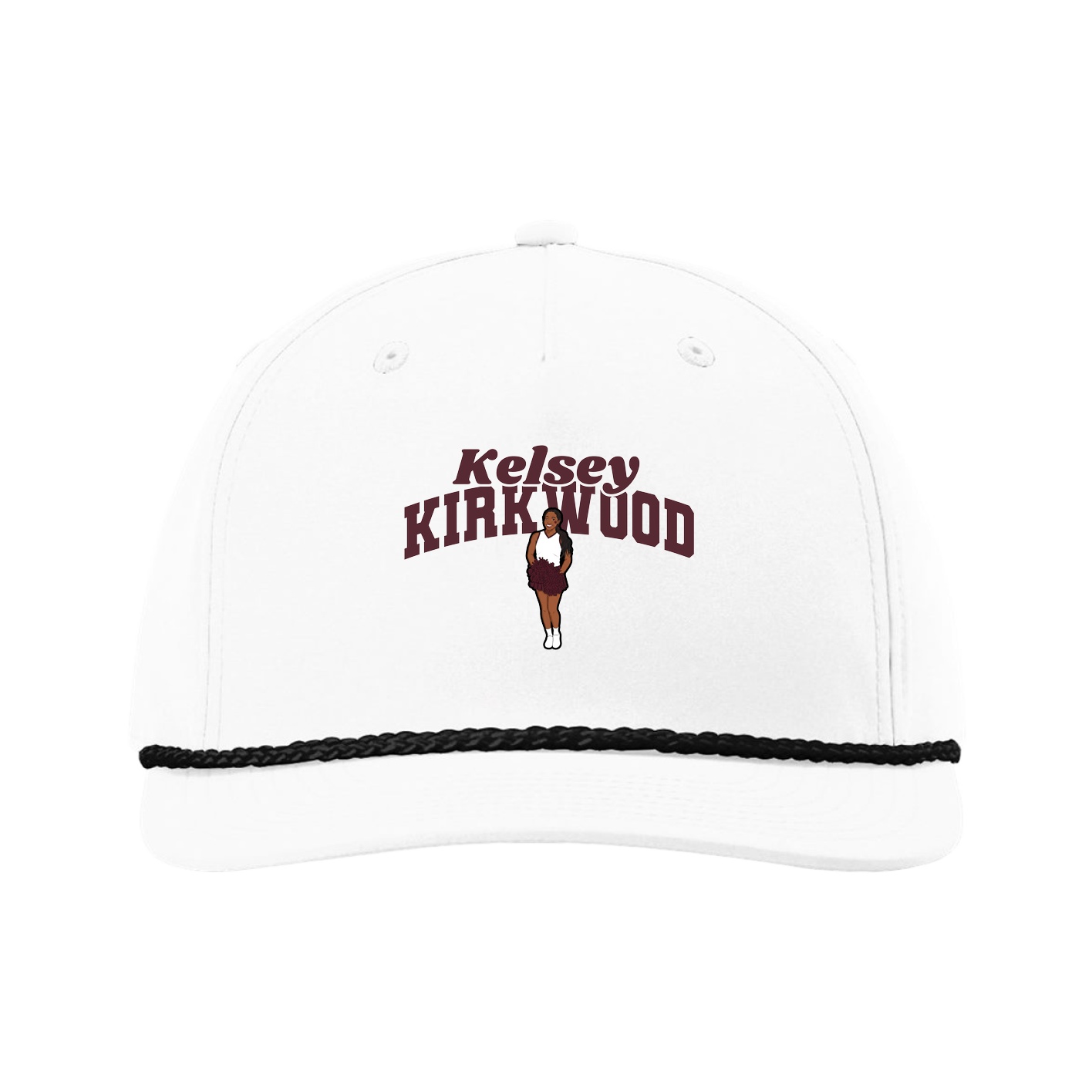Five-Panel Classic Rope Cap — Signature Arch in White
