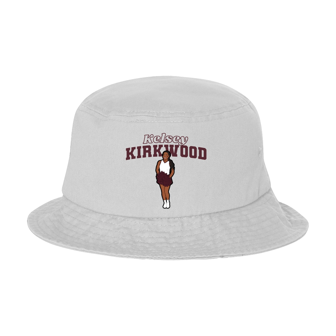 Bucket Cap — Name Arch in White