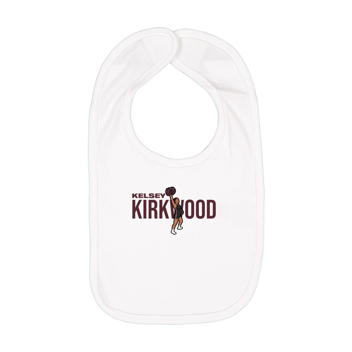 Infant Bib — Player Name in White