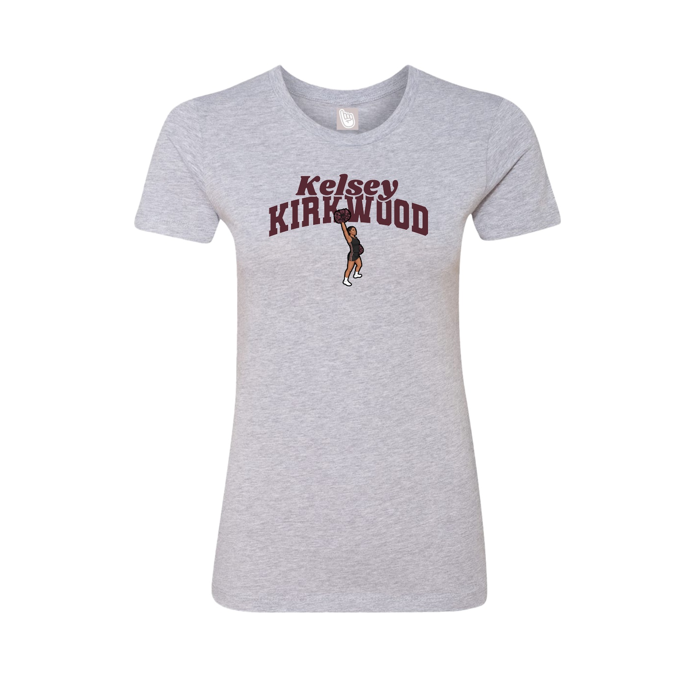 Fitted Women's Tee — Signature Arch in Grey