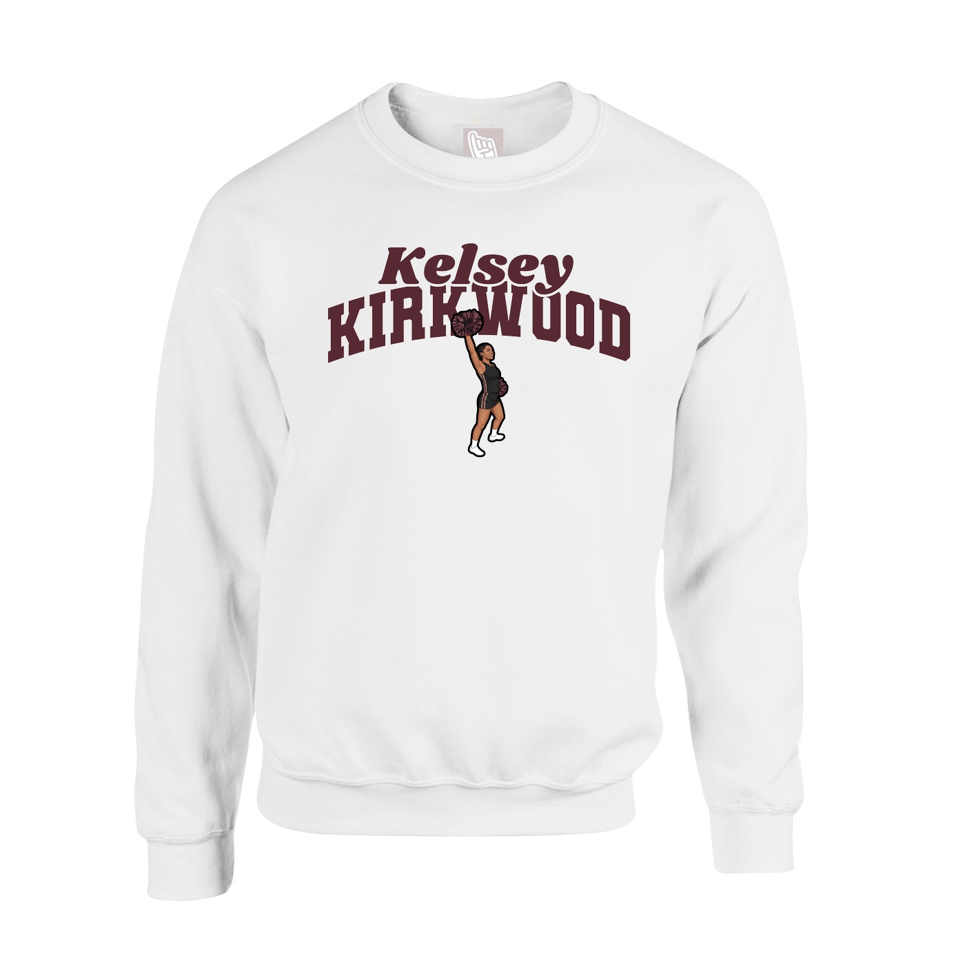 Fleece Crew — Signature Arch in White