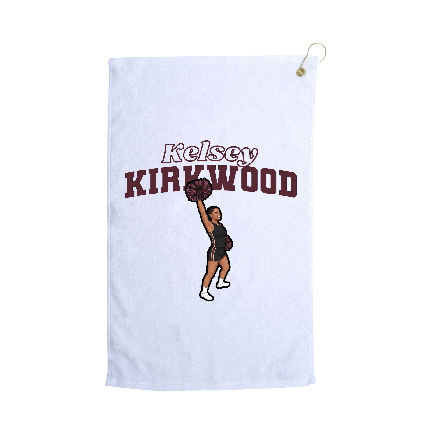 Golf Towel — Name Arch in White