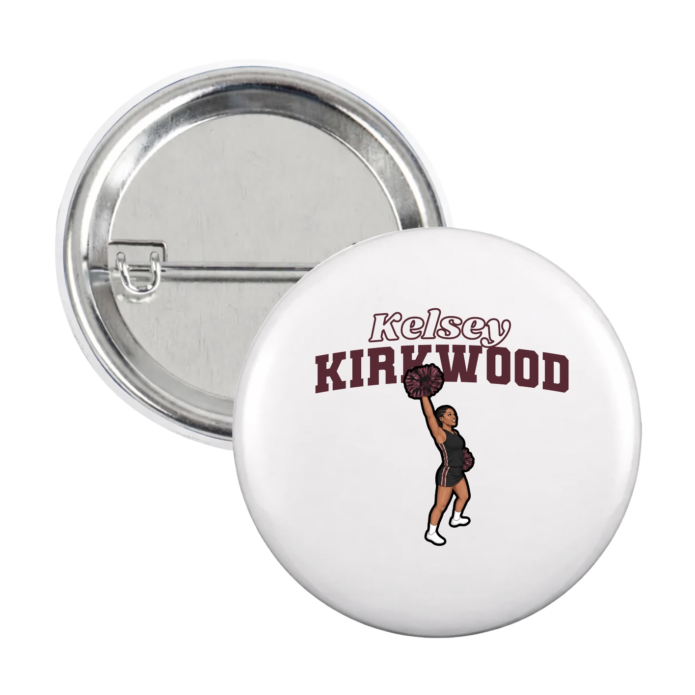 Game Day Button — Name Arch in White