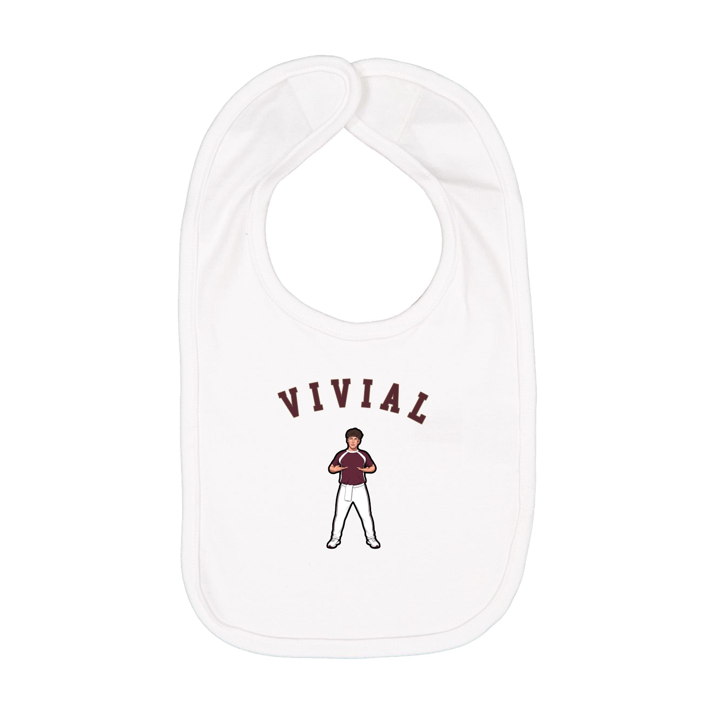 Infant Bib — Shirsey Arch in White