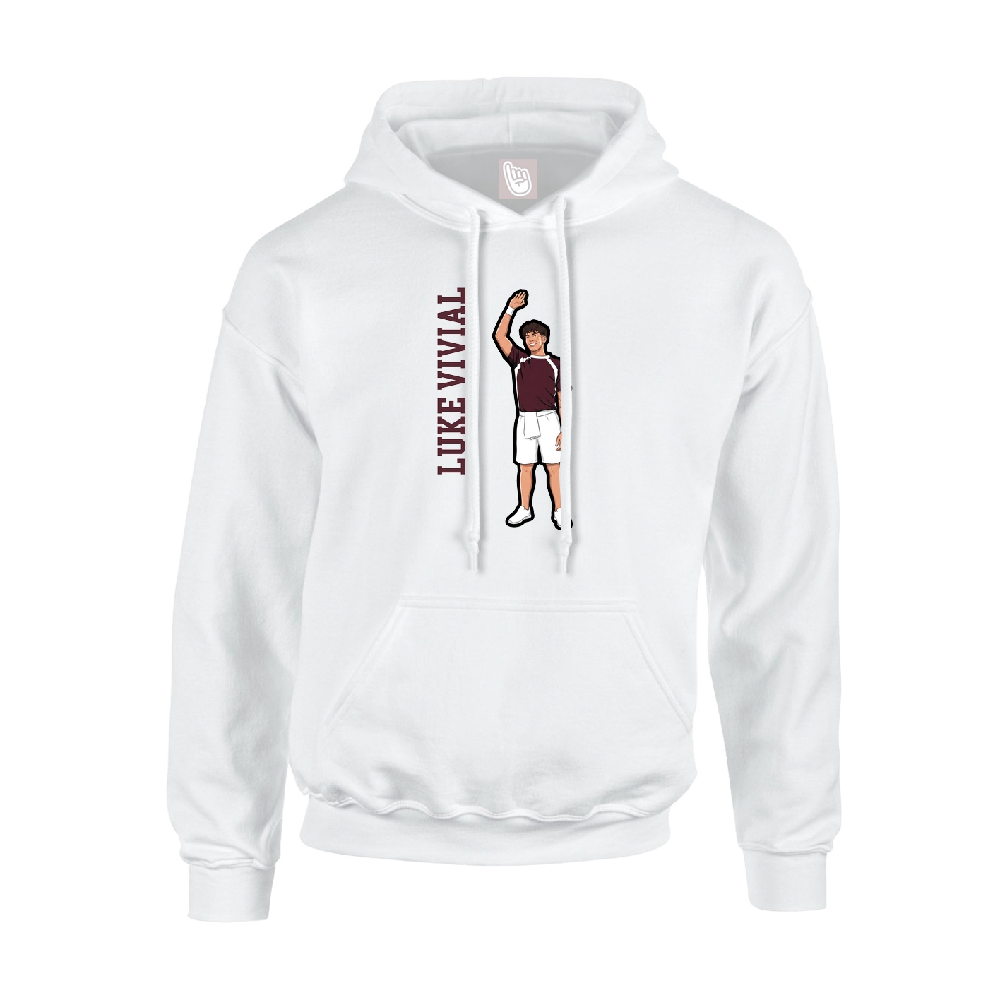 Hoodie — Name Vertical in White