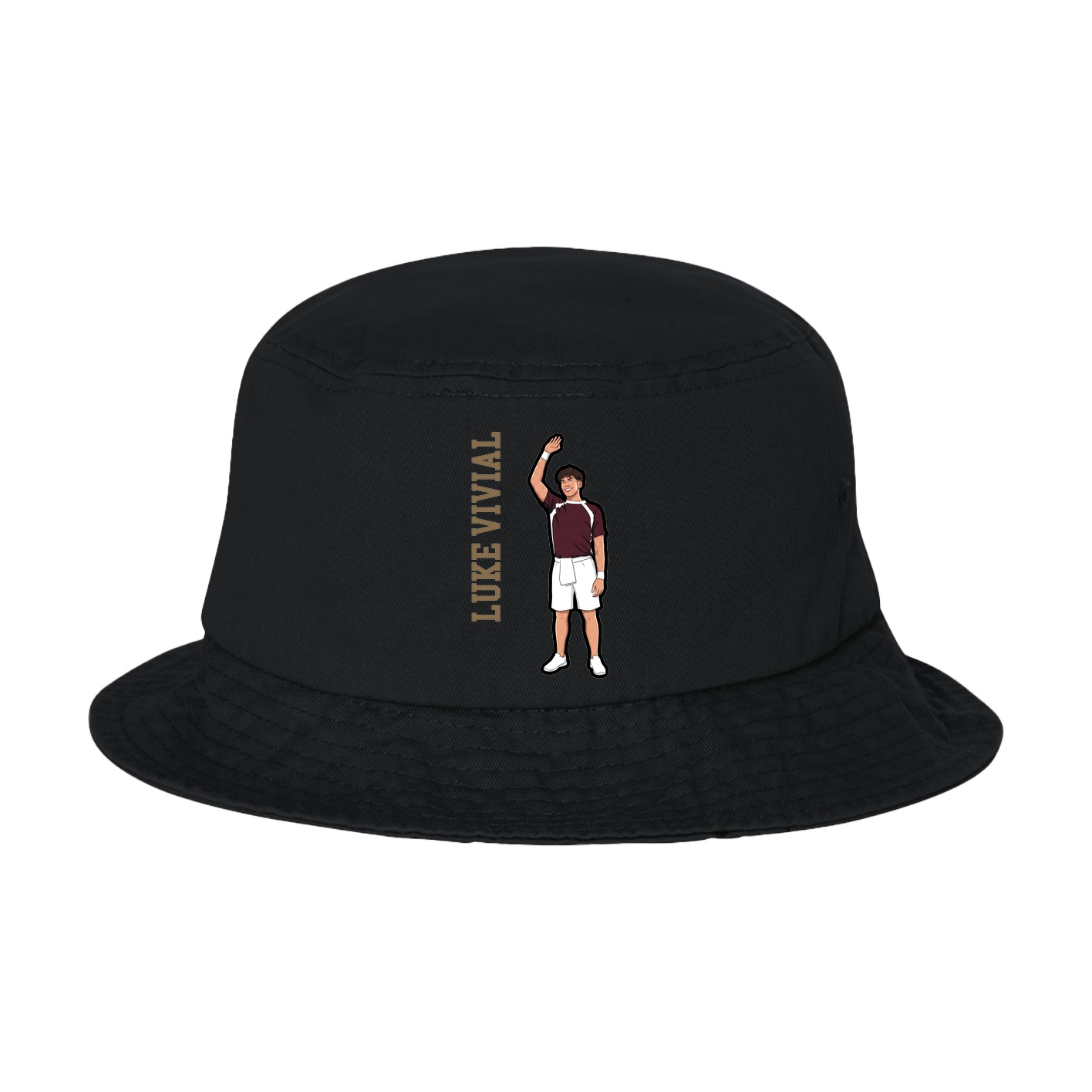 Bucket Cap — Name Vertical in Black