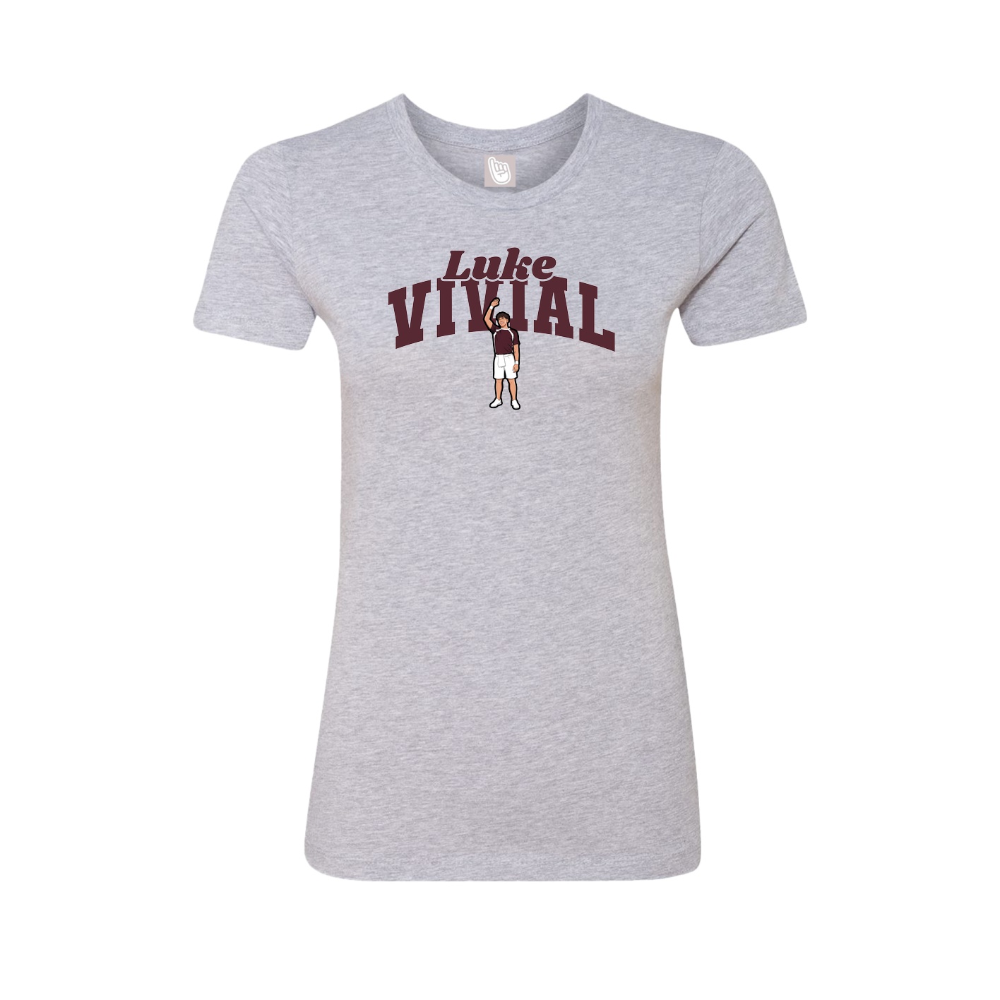 Fitted Women's Tee — Signature Arch in Grey