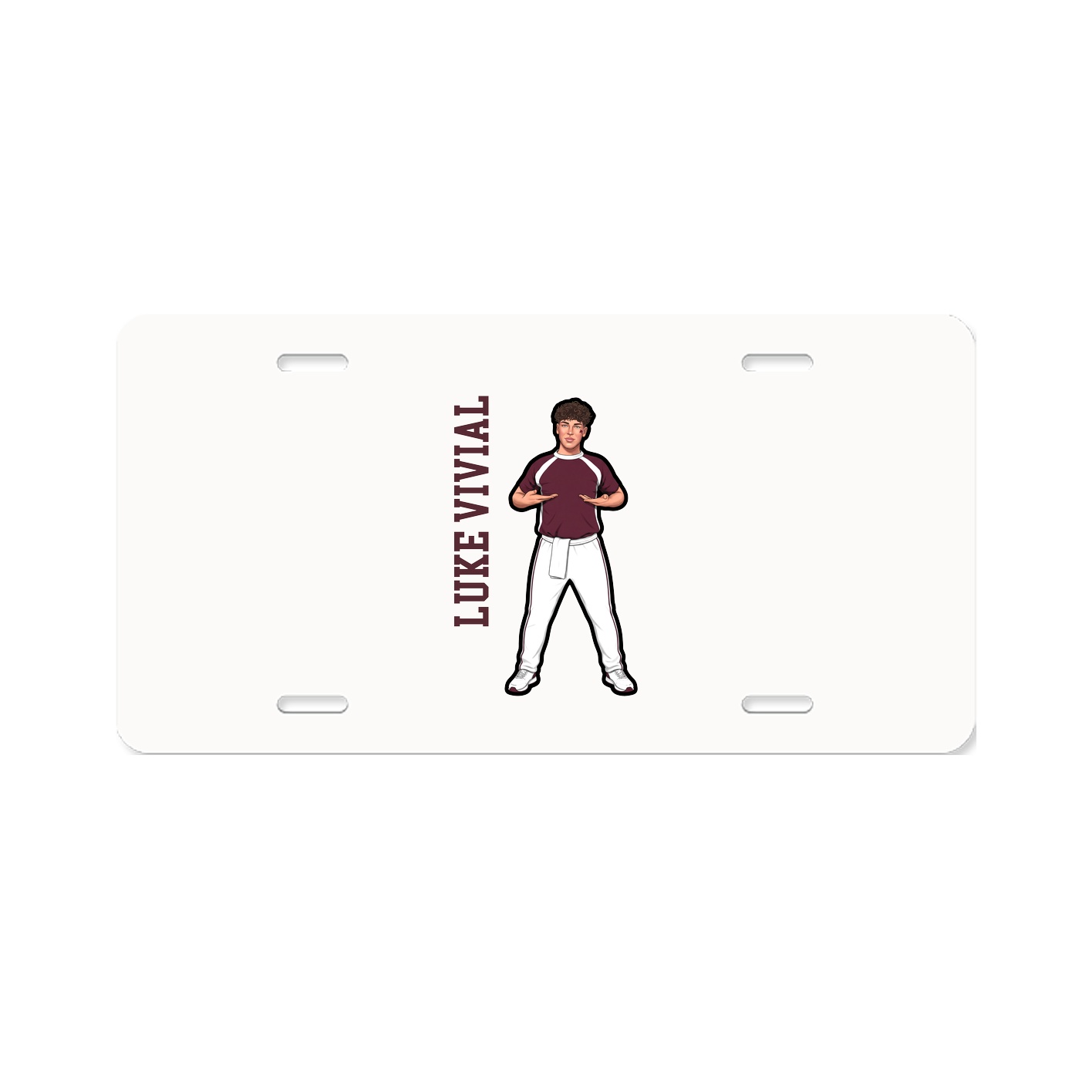 License Plate — Name Vertical in Classic