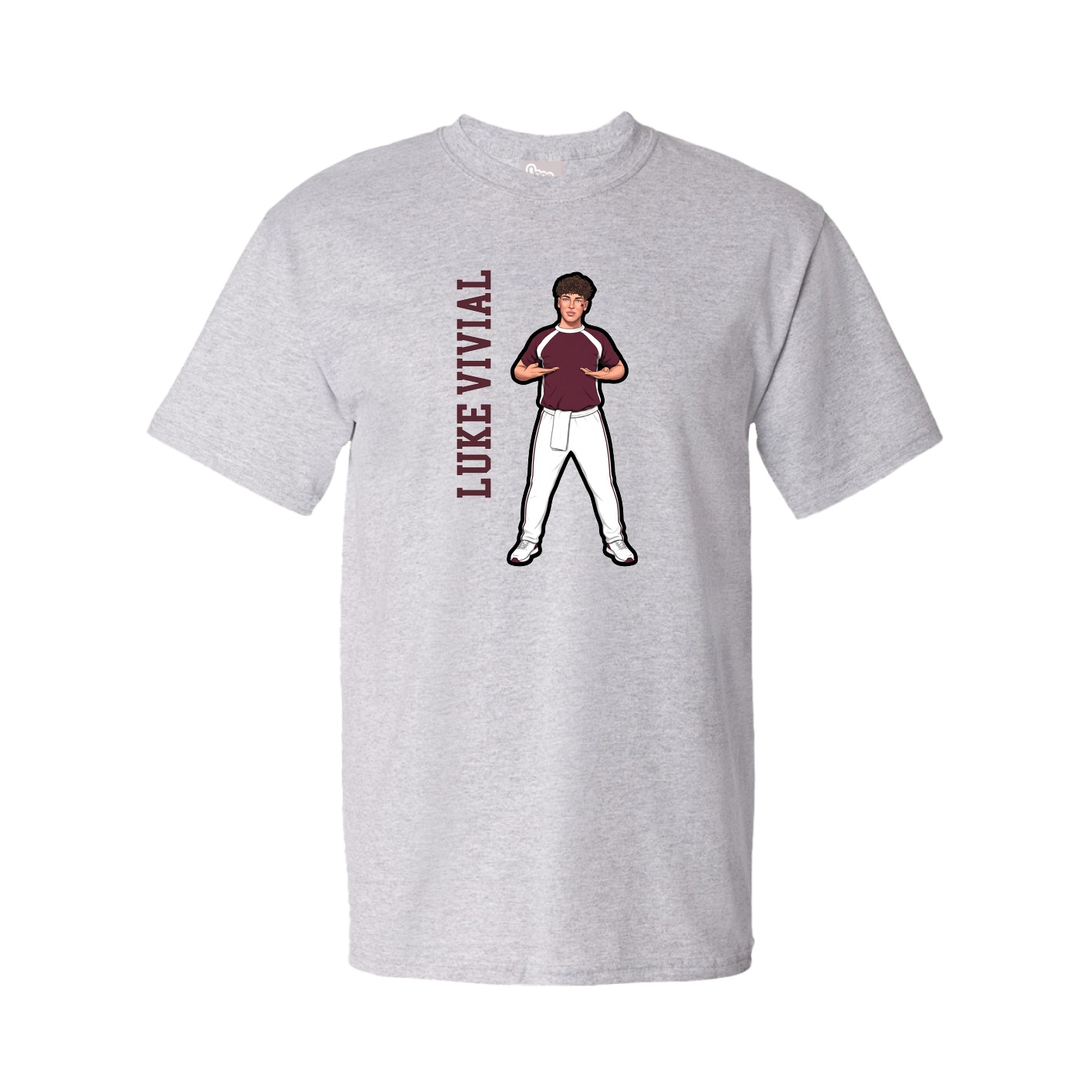 Youth Tee — Name Vertical in Grey