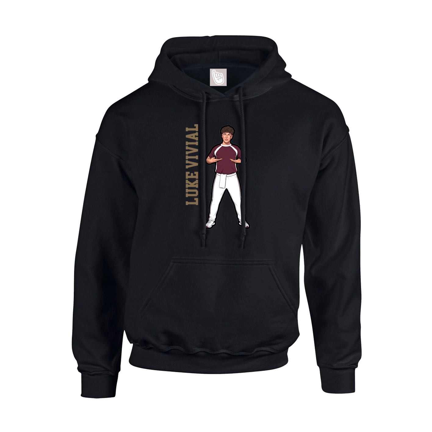 Youth Hoodie — Name Vertical in Black