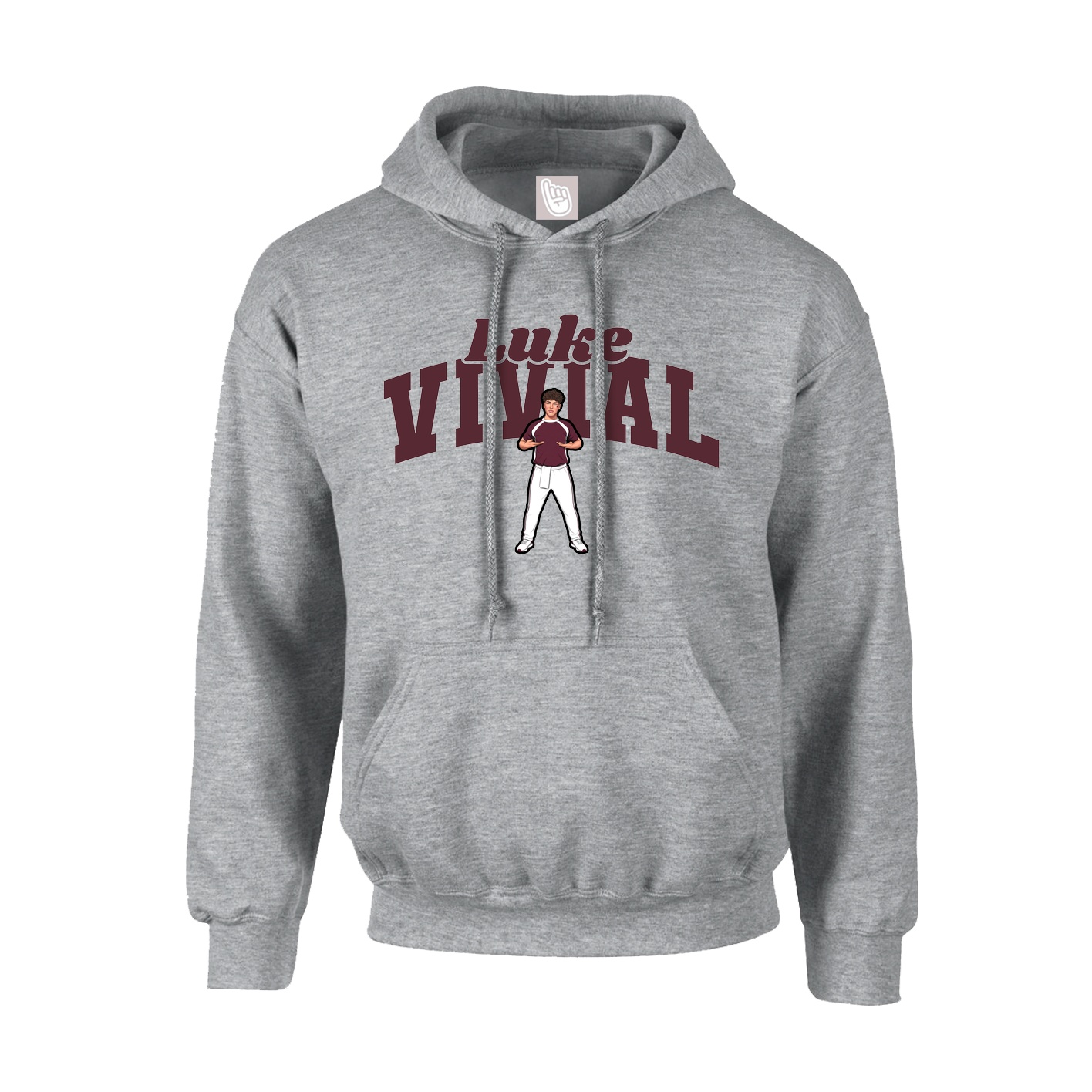 Youth Hoodie — Signature Arch in Grey