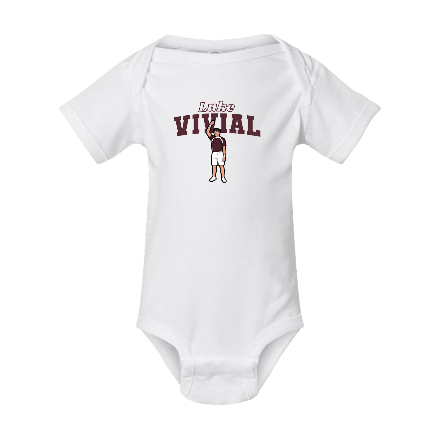 Baby Onesie — Name Arch in White