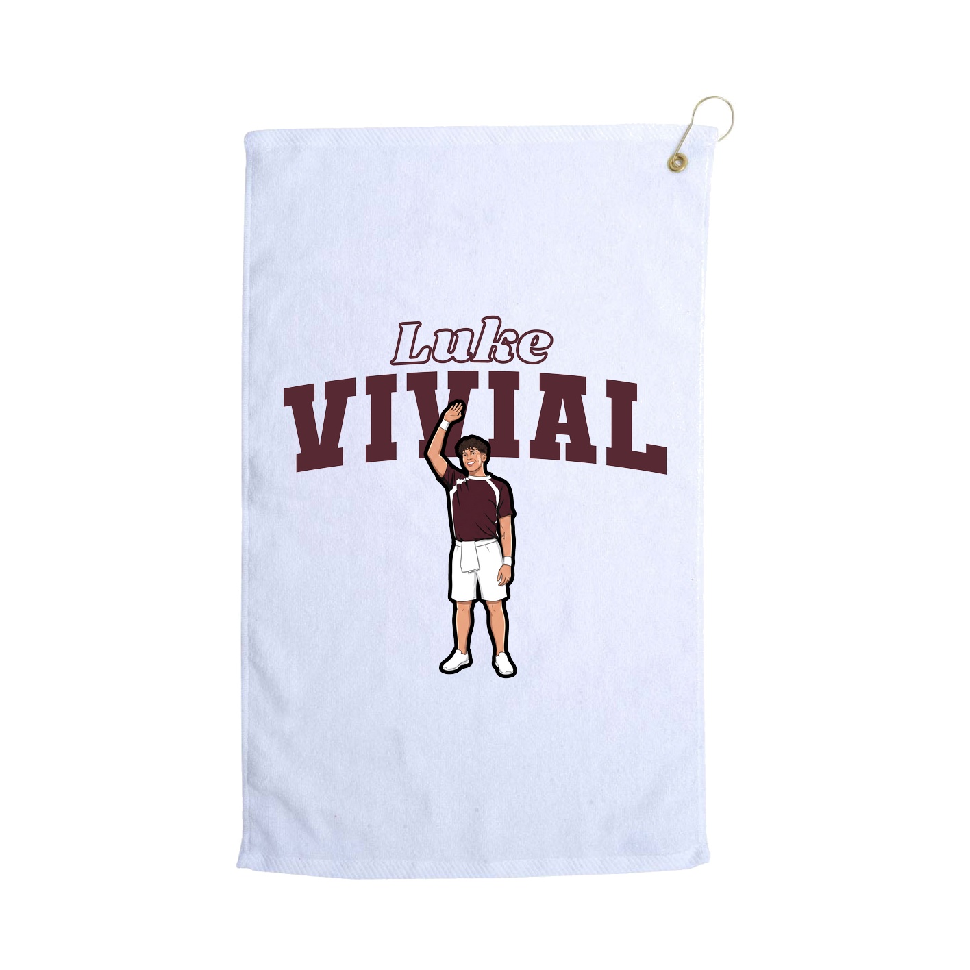 Golf Towel — Name Arch in White