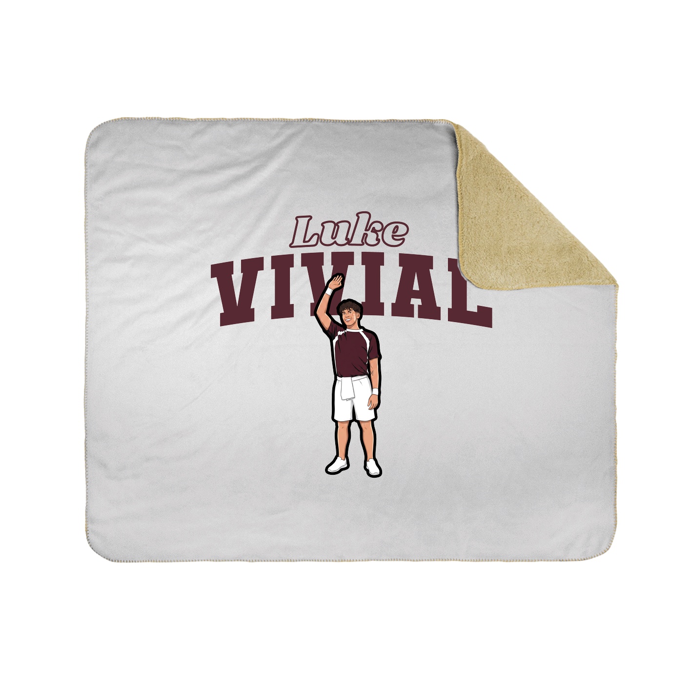 Throw Blanket — Name Arch in White