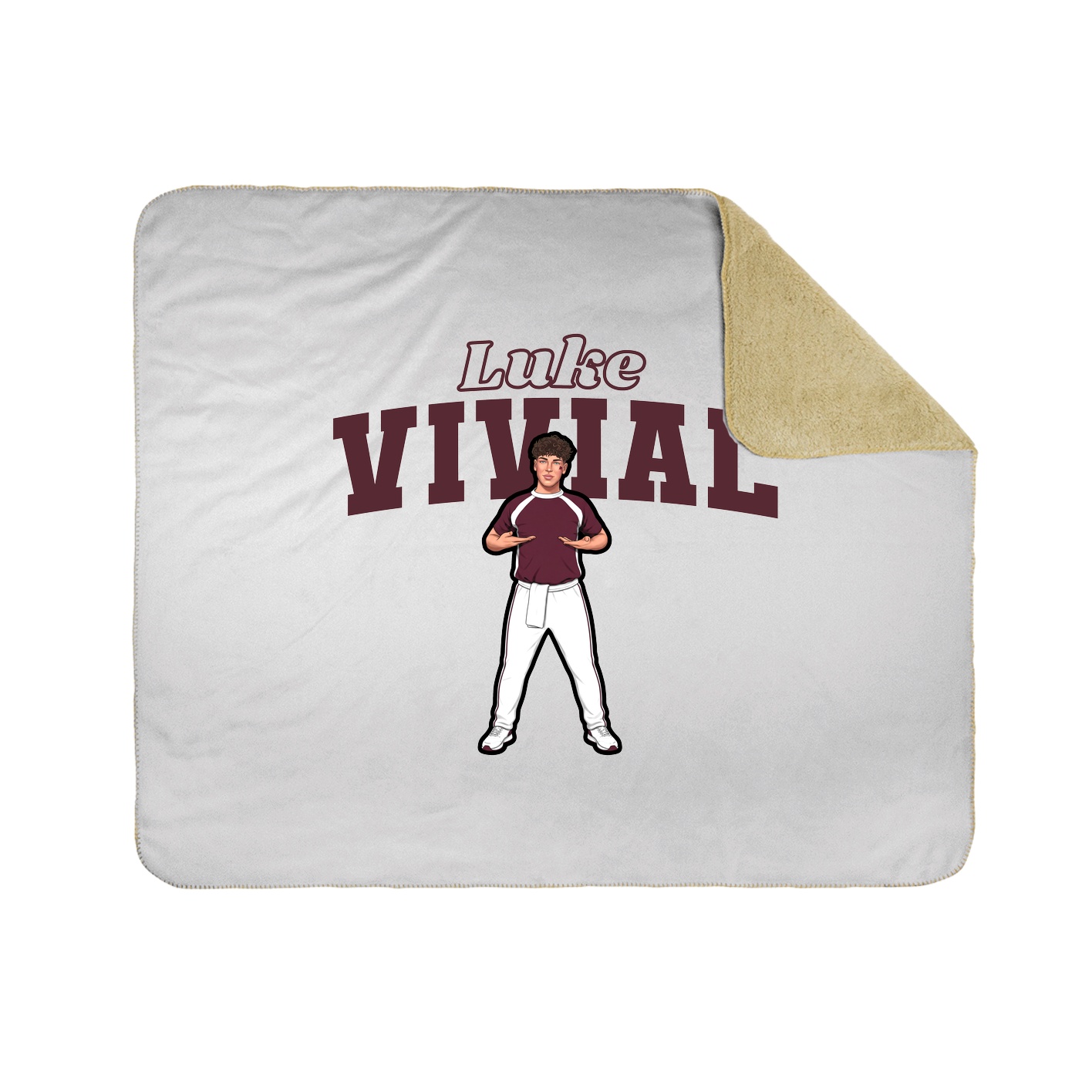 Throw Blanket — Name Arch in White