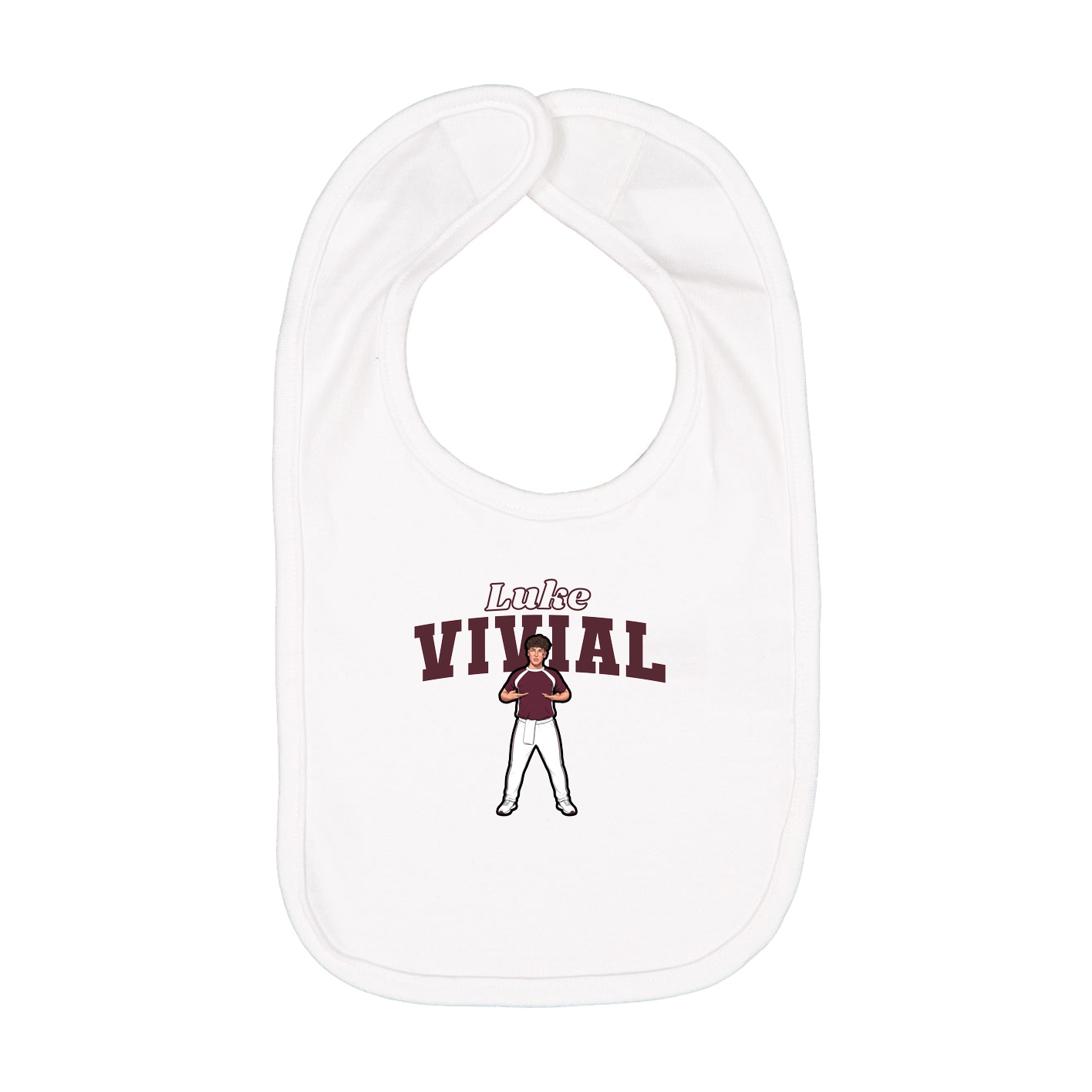 Infant Bib — Name Arch in White