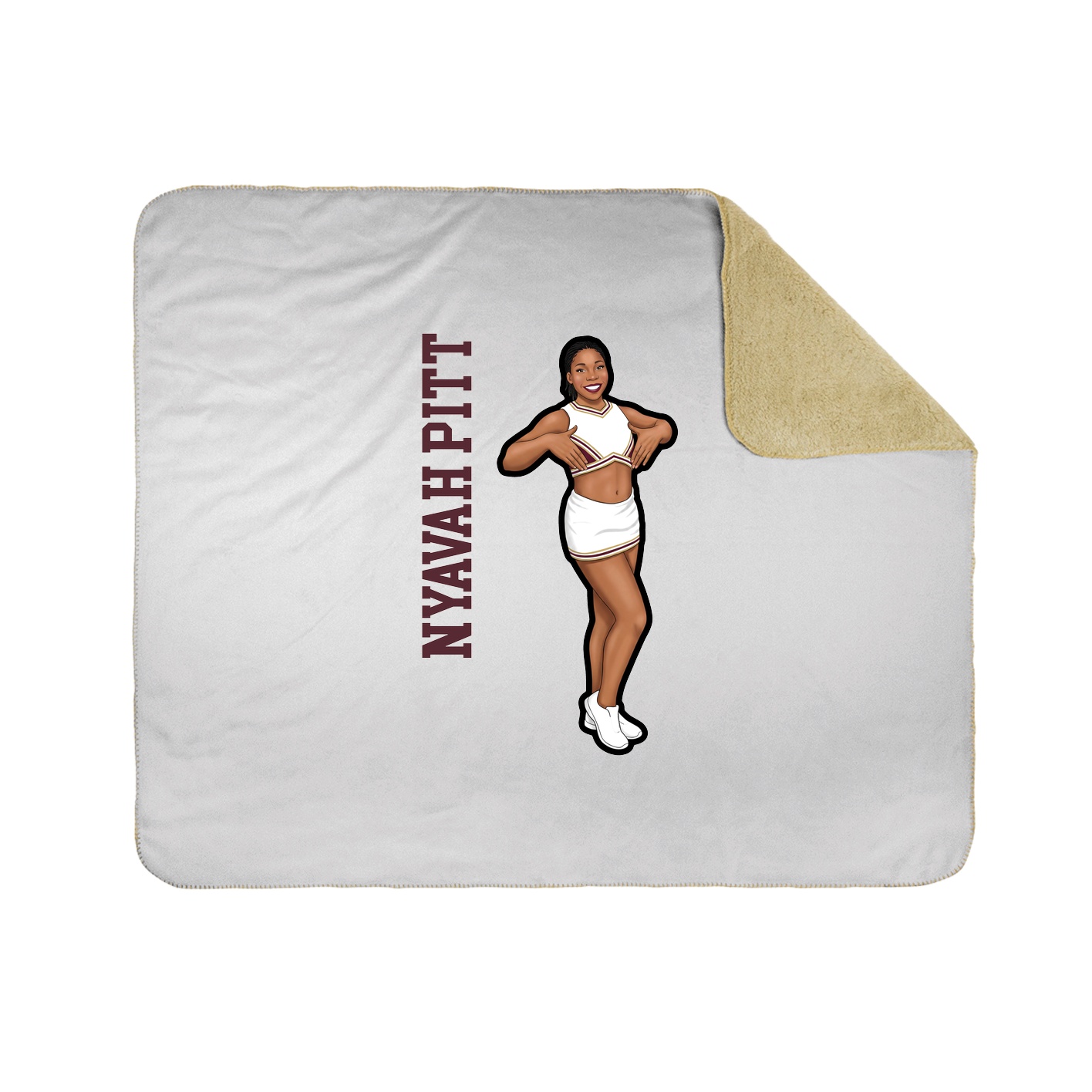 Throw Blanket — Name Vertical in White