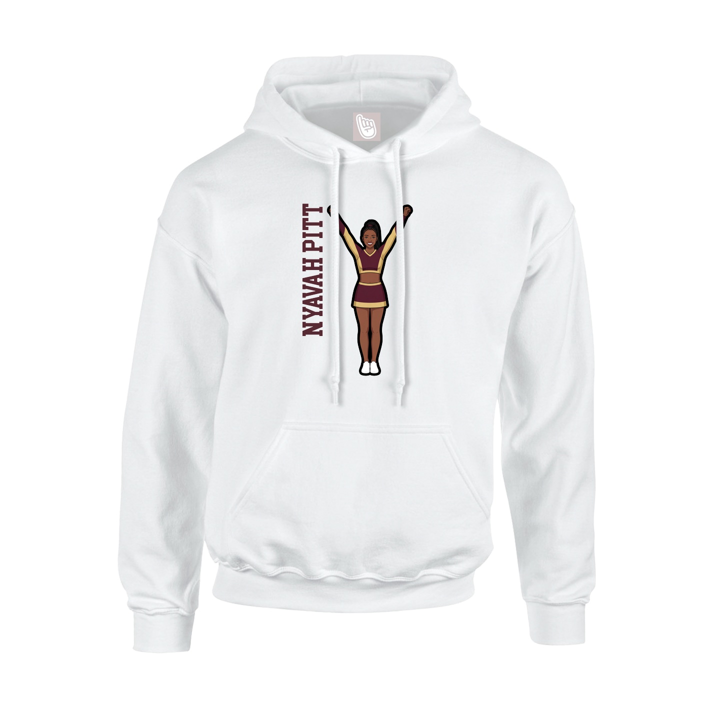 Youth Hoodie — Name Vertical in White