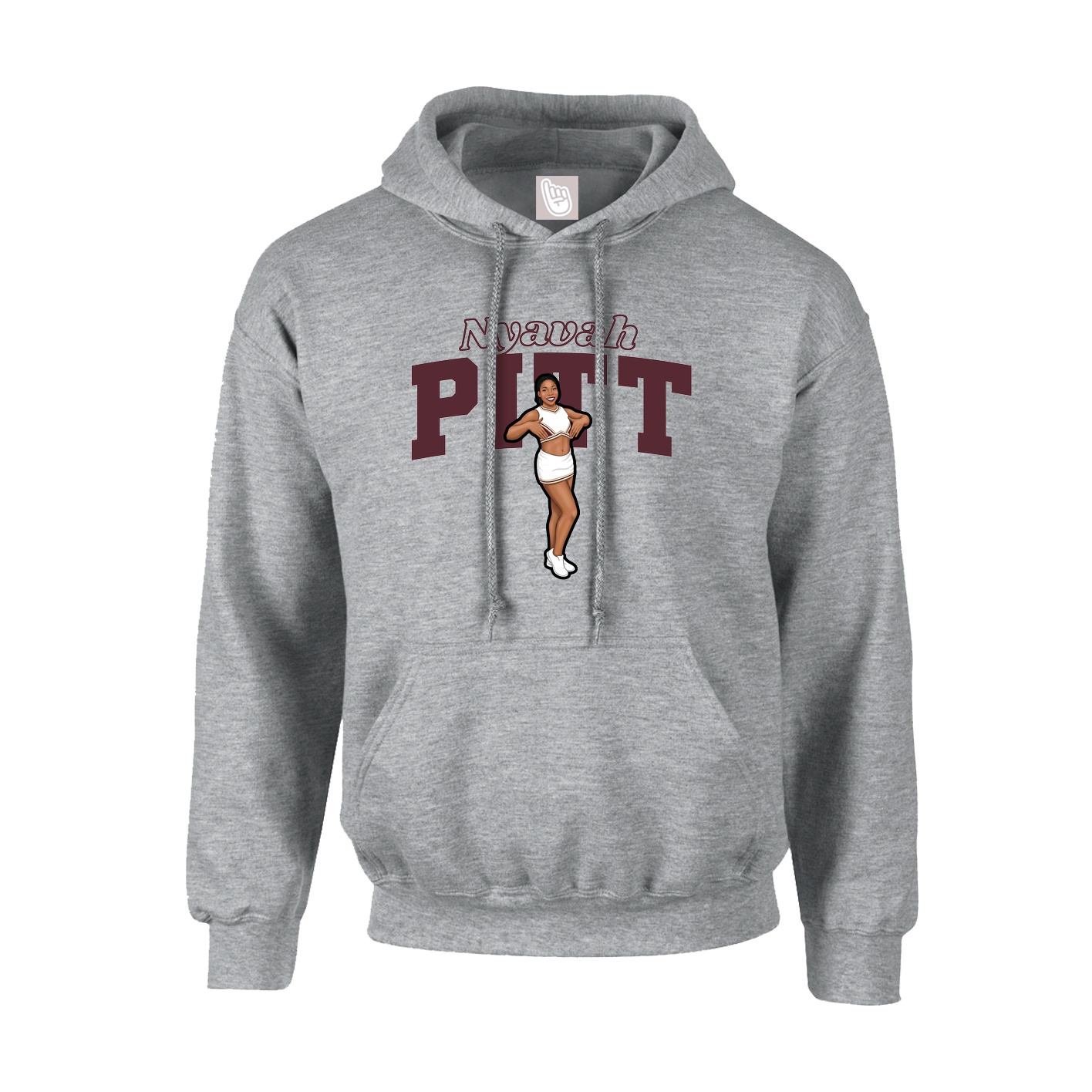 Hoodie — Name Arch in Grey