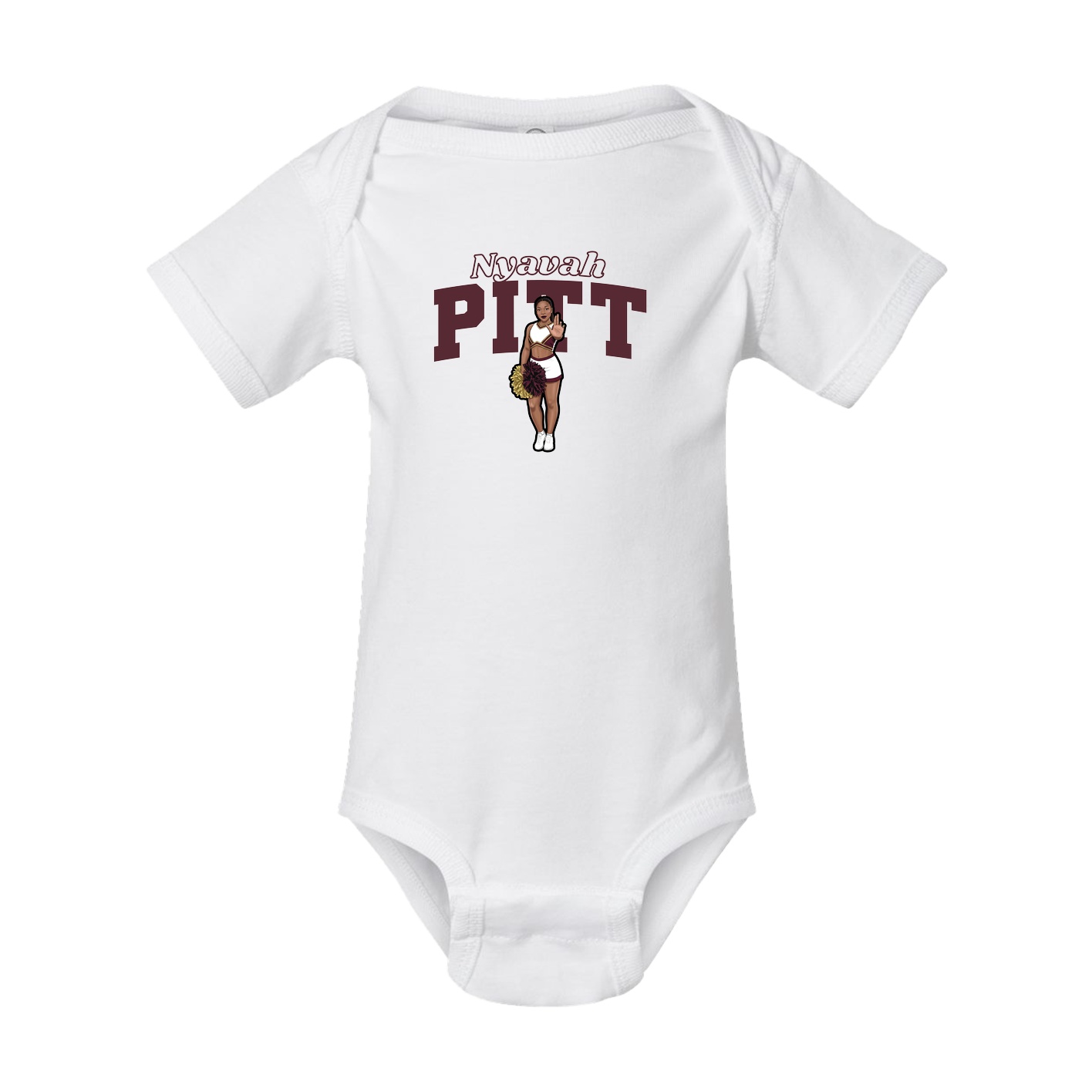 Baby Onesie — Name Arch in White