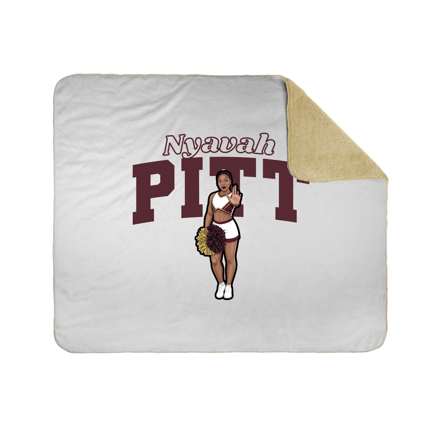 Throw Blanket — Name Arch in White