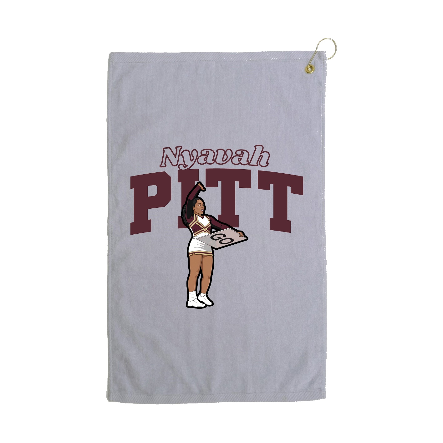 Golf Towel — Name Arch in Grey