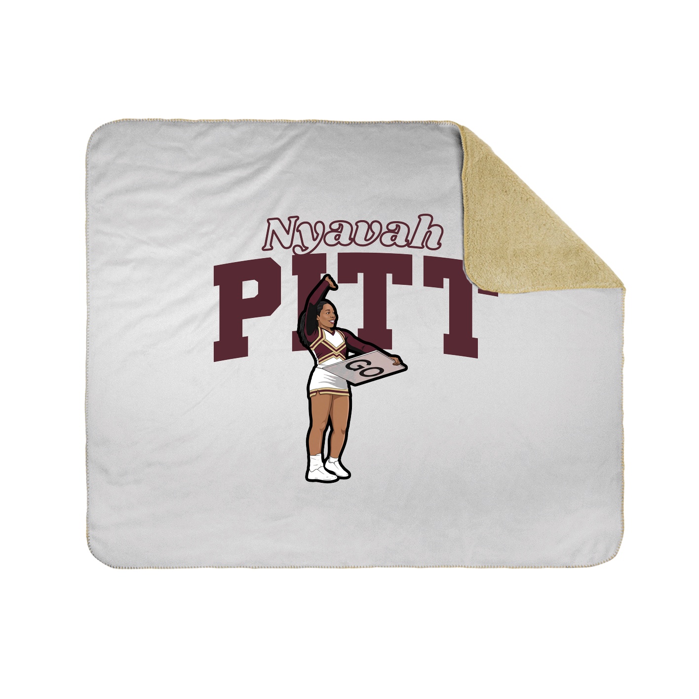 Throw Blanket — Name Arch in White