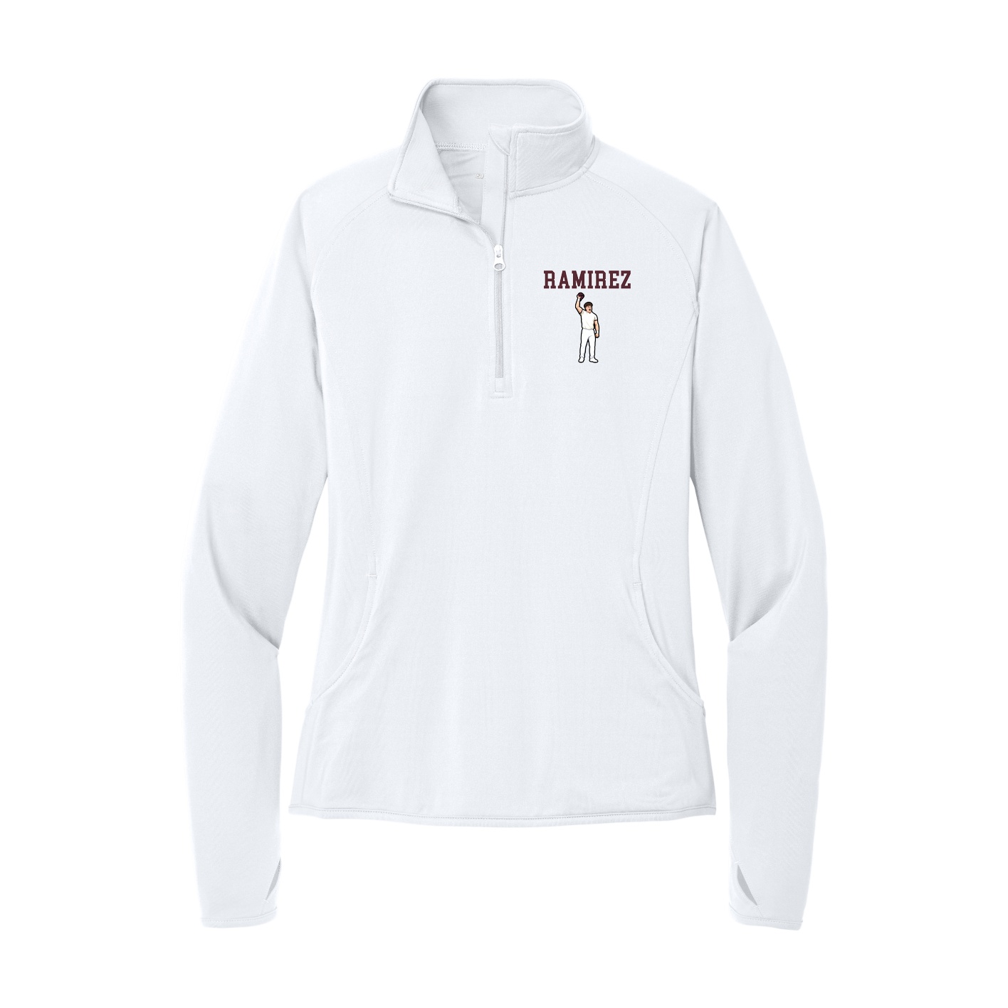 Women's Q-Zip Pullover — Shirsey in White