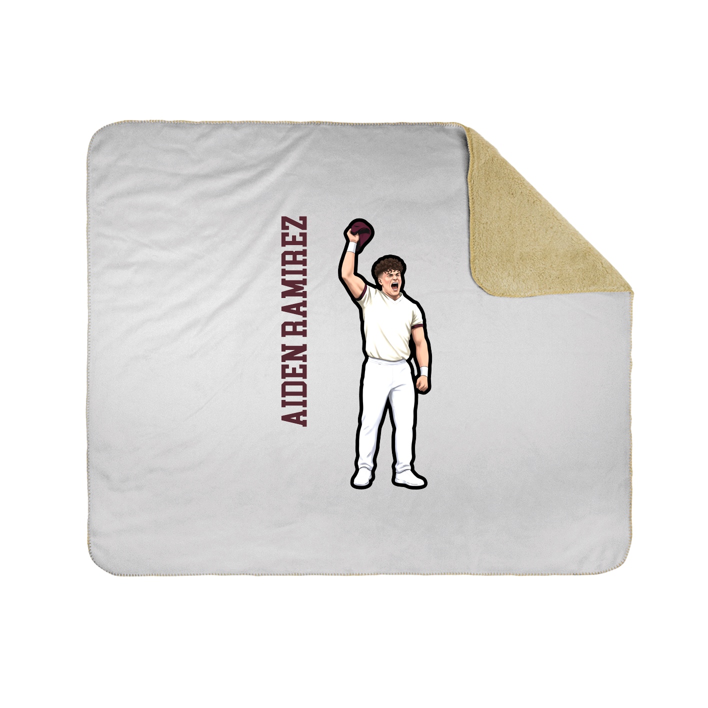 Throw Blanket — Name Vertical in White