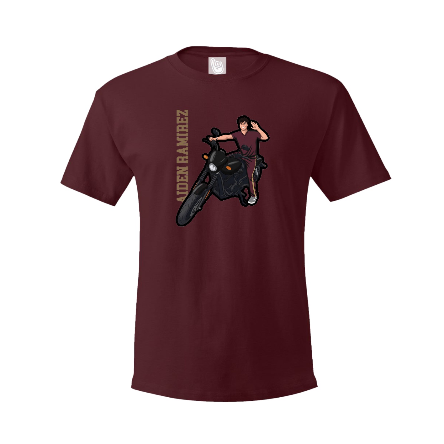 Youth Tee — Name Vertical in Maroon